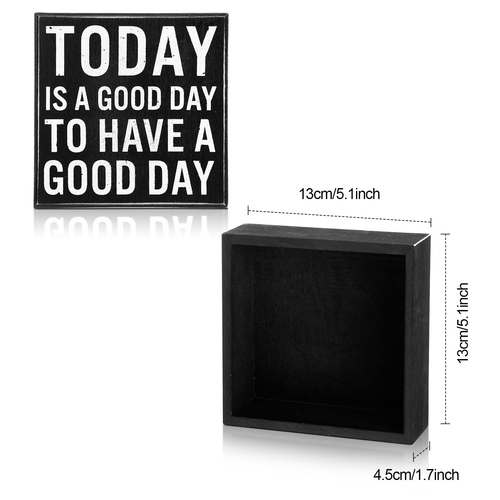 Today Is a Good Day to Have a Good Day - Motivational Wooden Office Desk Sign - Funny Farmhouse Decor - Inspirational Gift for Women - Black Backing - Perfect for Home Office, Shelf & Workspace Decor