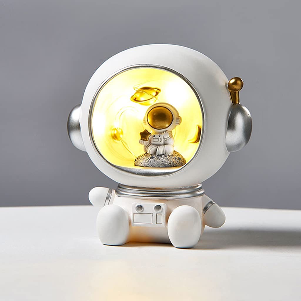 Astronaut Creative Night Light Piggy Bank - Resin Decor Cute Character Model for Nordic Home Decor, Living Room & Desk Decoration - Perfect Gift for Space Lovers (Color: A) | Bedroom Night Light & Kids Savings Bank