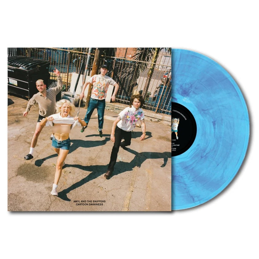AMYL AND THE SNIFFERS 'Cartoon Darkness' Limited Edition Blue Vinyl LP Record - Punk Rock Music for Home Collection & Party Playback