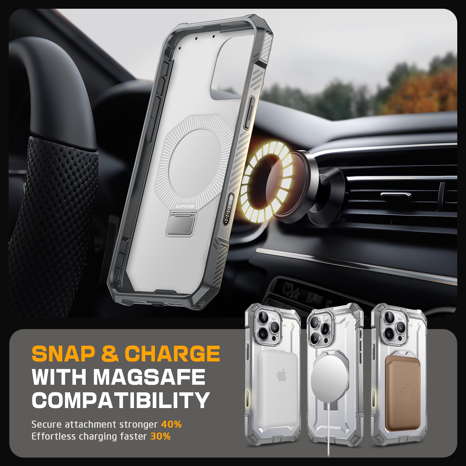 iPhone 16 Pro Max Case with MagSafe - 6.9 Inch Shockproof Protective Cover, UB Grip & Camera Control Button - Perfect for Outdoor Adventures, Travel & Daily Use (White)