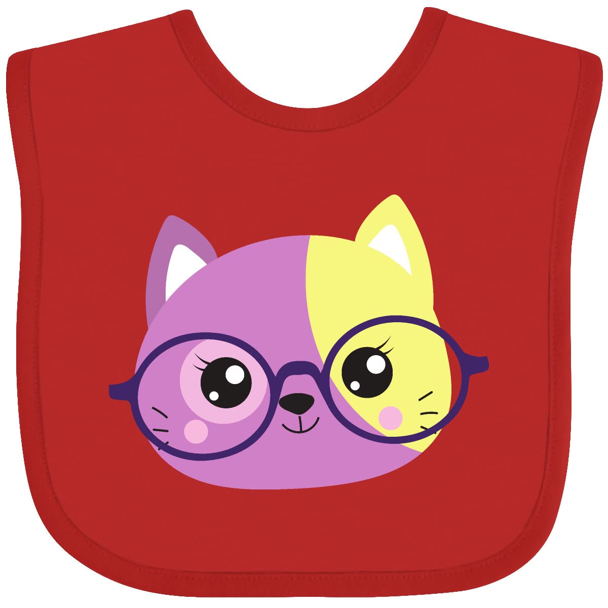 Hipster Cat Baby Bib with Glasses - Cute Kitten Design for Feeding