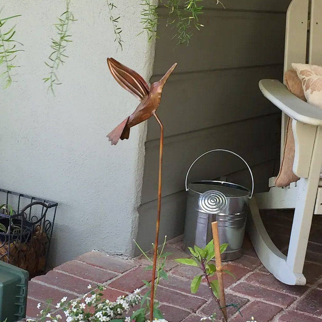 Beautiful Hummingbird Garden Stake - Handcrafted Metal Yard Decor for Outdoor Gardens, Patios & Flower Beds - Attracts Hummingbirds to Your Backyard Oasis