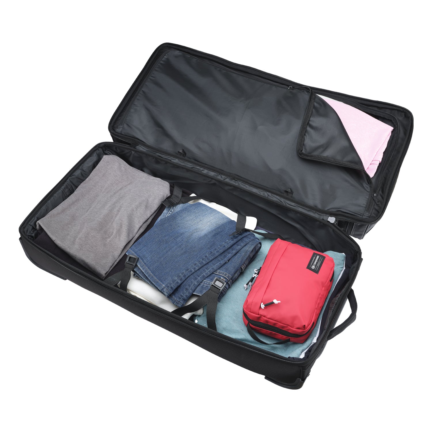 Caribee 5735 100L 85cm V2 Scarecrow Wheeled Duffle Bag - Black | Large Rolling Travel Duffel for Camping, Gym & Airplane Luggage