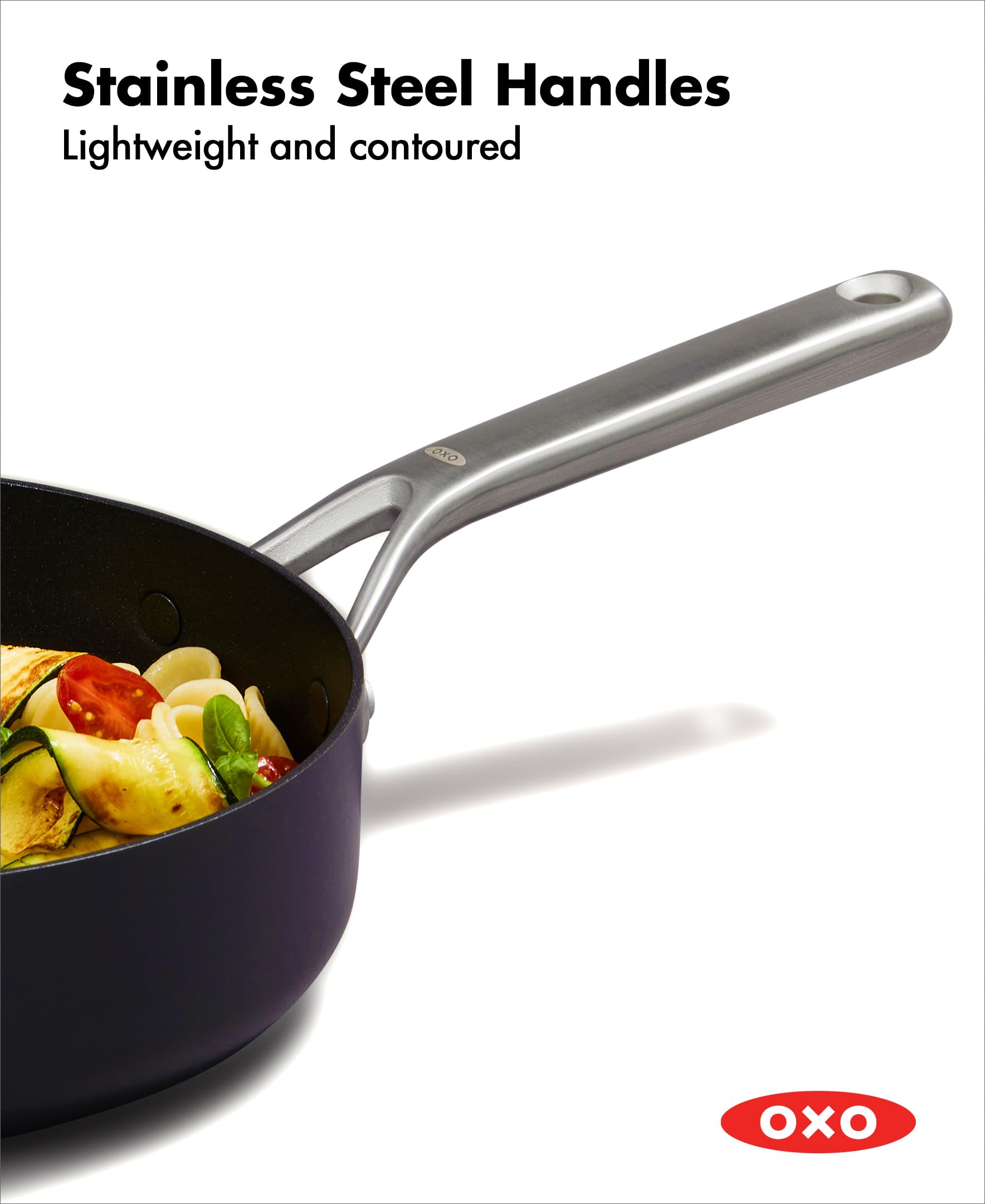 OXO Professional 3QT Saute Pan with Lid - Hard Anodized Ceramic Nonstick Cookware, PFAS-Free, Induction Compatible, Diamond Reinforced Coating - Perfect for Searing, Sauteing & Oven Cooking | Dishwasher Safe & Oven Safe Up to 500°F | Ideal for Home Chefs & Professional Kitchens