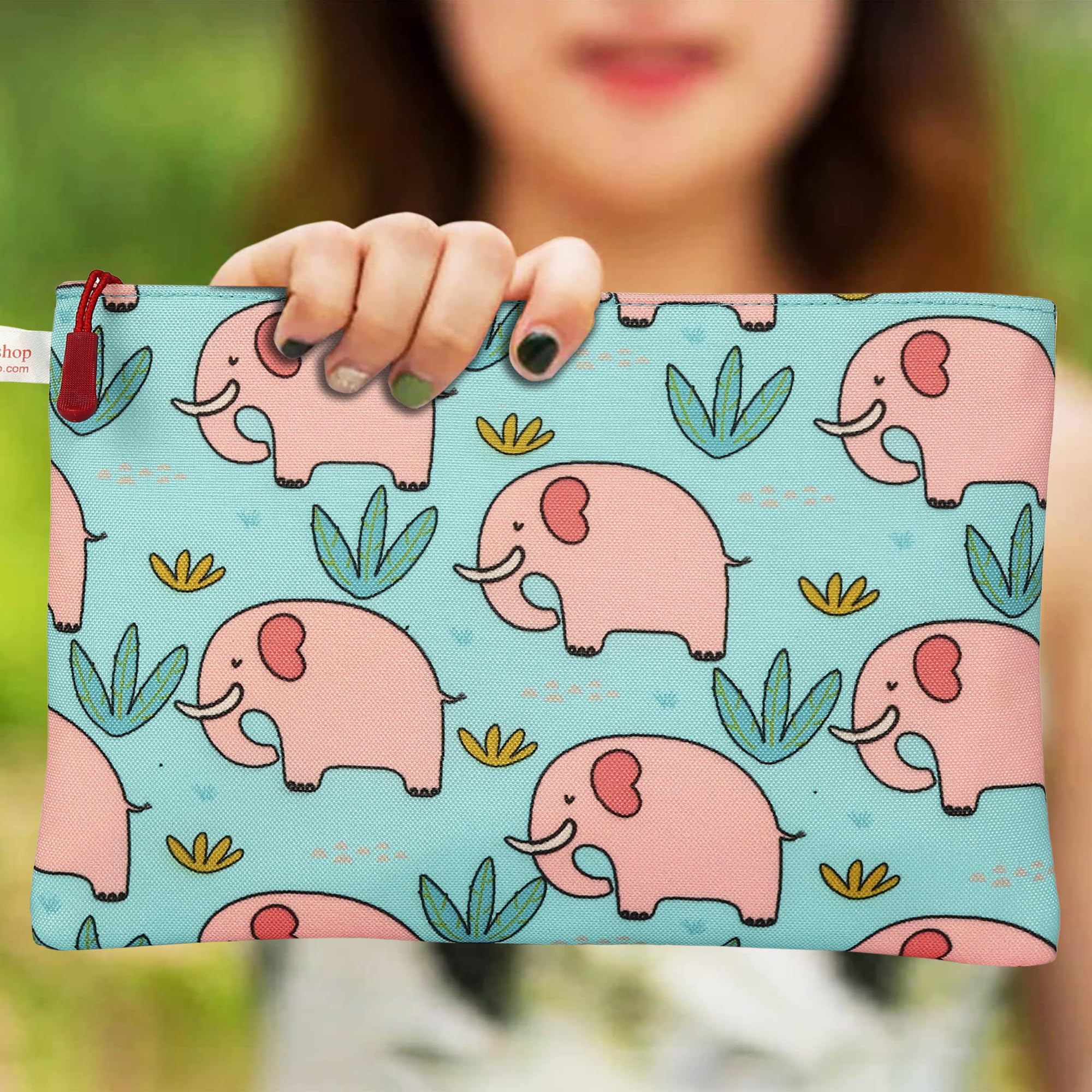 Stylish Elephant Print Travel Pouch for Women, Men & Kids - Waterproof Storage Bag for Makeup, Toiletries & Accessories | Perfect for Vacation, Gym & Daily Use