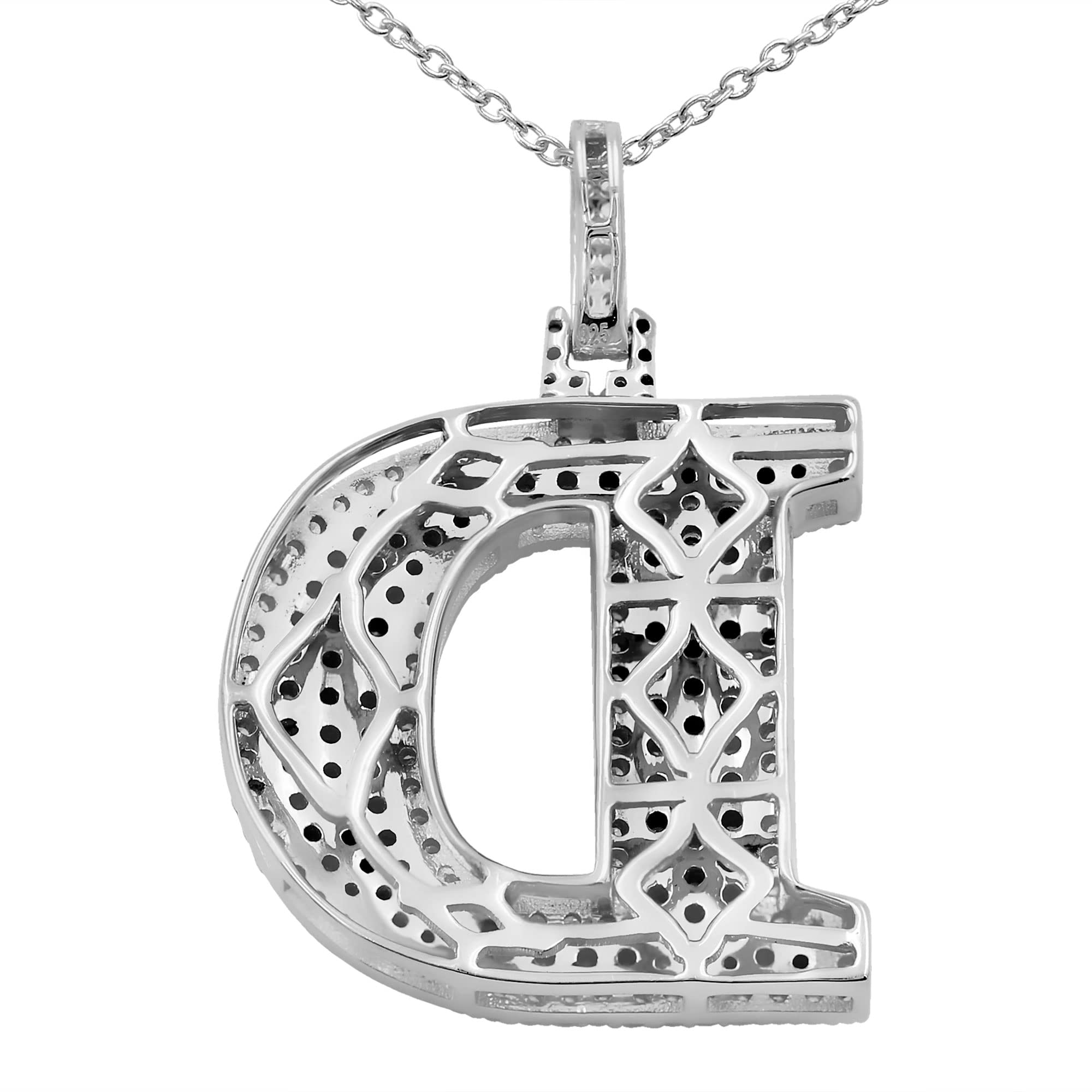 Moissanite Initial Pendant Necklace - A to Z Alphabet Letter Jewelry in White Gold Plated & Sterling Silver with Genuine Moissanite Stones | Perfect Christmas & Birthday Gift for Men & Women | Elegant Everyday Wear, Special Occasions & Personalized Gifting