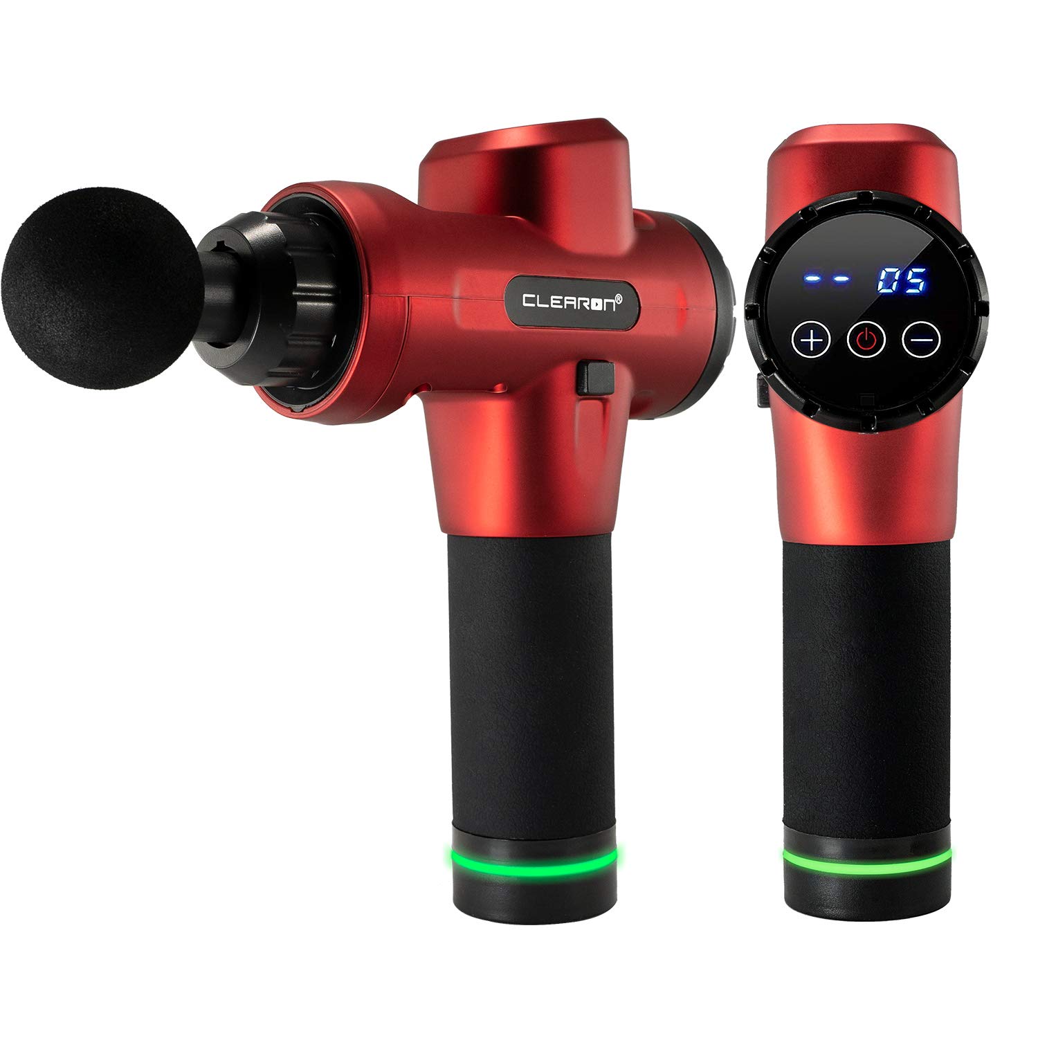 Upgraded CLEARON Professional Handheld Deep Tissue Massage Gun for Athletes - 1-20 Speed Levels for Muscle Recovery & Pain Relief - Burgundy - Perfect for Post-Workout, Physical Therapy & Home Muscle Relaxation