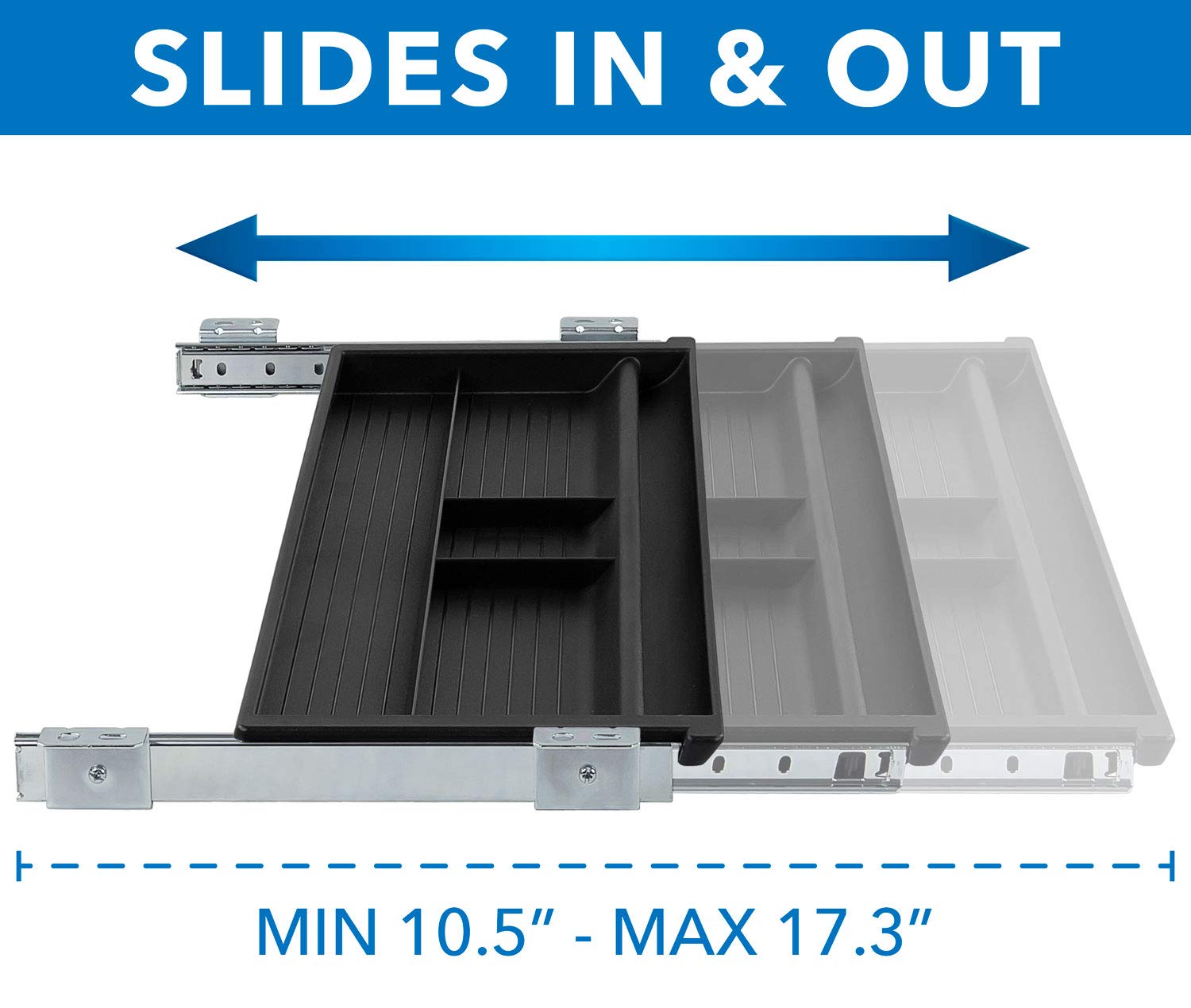 Mount-It! 21.2 Inch Wide Under Desk Pencil Drawer - Slide Out Office Organizer Tray for Pens, Pencils & Supplies, Black - Perfect for Home Office & Workspace Organization