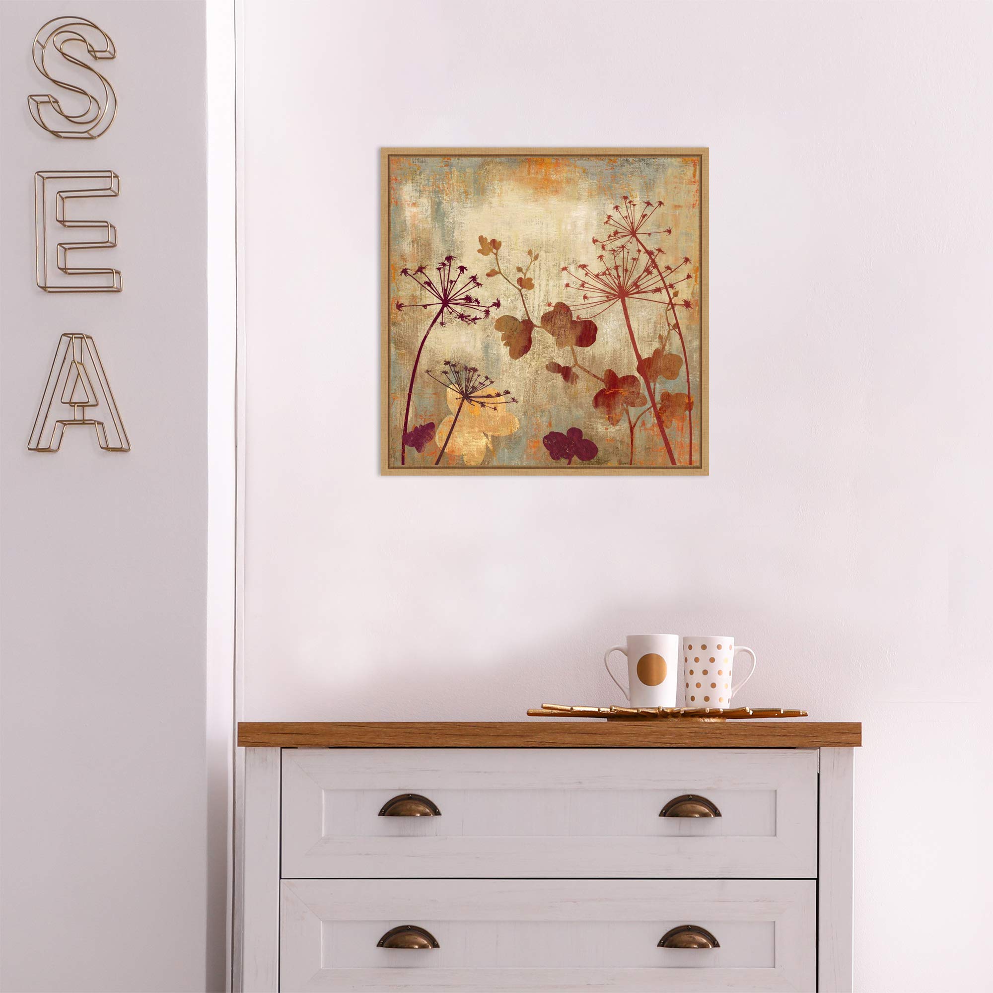 Amanti Art 16x16 Inch Framed Canvas Wall Art - Wild Field I Floral Painting by Aimee Wilson, Modern Contemporary Flower Artwork for Living Room, Bedroom, Bathroom Decor | Perfect for Home, Office & Gift Giving