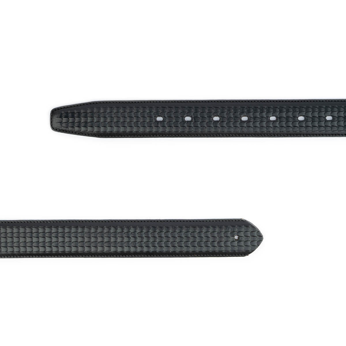 Genuine Leather Replacement Belt Strap for Cartier Men's Buckle - Black Embossed Design for Formal & Casual Wear