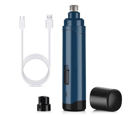 Rechargeable Electric Pet Nail Grinder - 2 Speed Claw Trimmer for Dogs & Cats | Safe & Quiet Nail Filer (Model N10, Navy Blue) | Perfect for Grooming at Home or Professional Pet Care