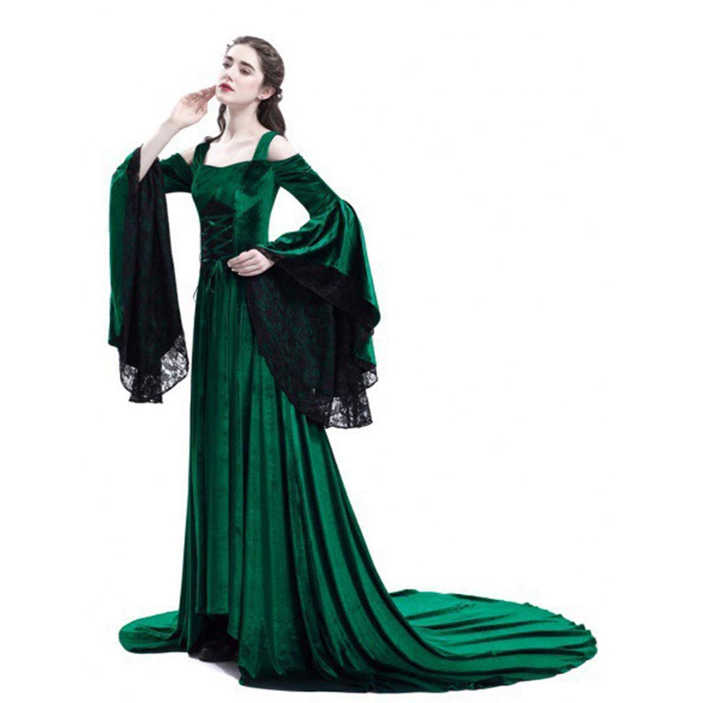 Elegant Renaissance Lace Floor-Length Medieval Dress for Women | Vintage Princess Costume for Cosplay, Parties & Weddings | Perfect for Renaissance Fairs, Themed Events & Historical Reenactments