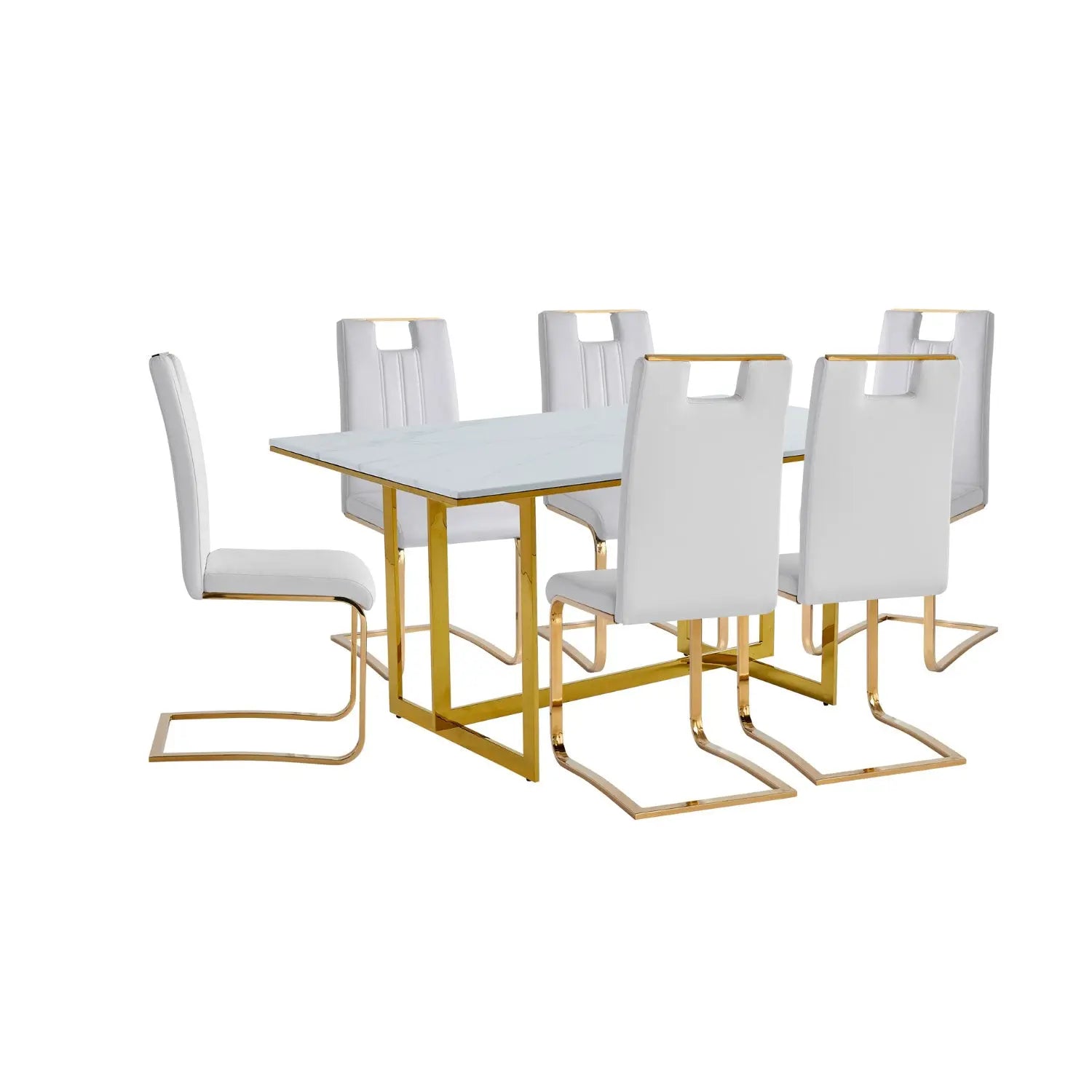 Althea 7-Piece Modern Dining Room Set with Table and Chairs - Perfect for Small Spaces, Family Meals & Entertaining Guests