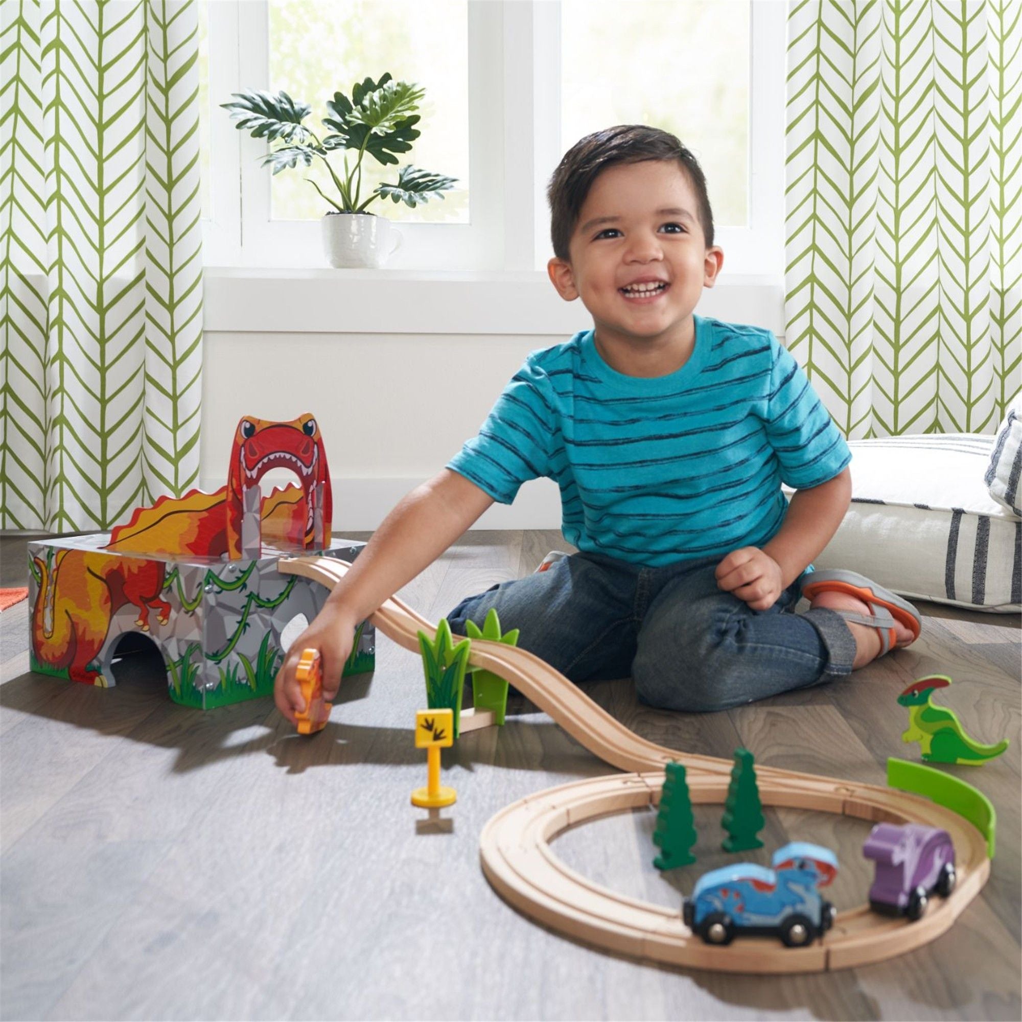 KidKraft Adventure Tracks Dino World T-Rex Tremor Cave - Dinosaur Toy Playset for Kids Ages 3+ | STEM Learning Toy for Pretend Play & Imaginative Adventures