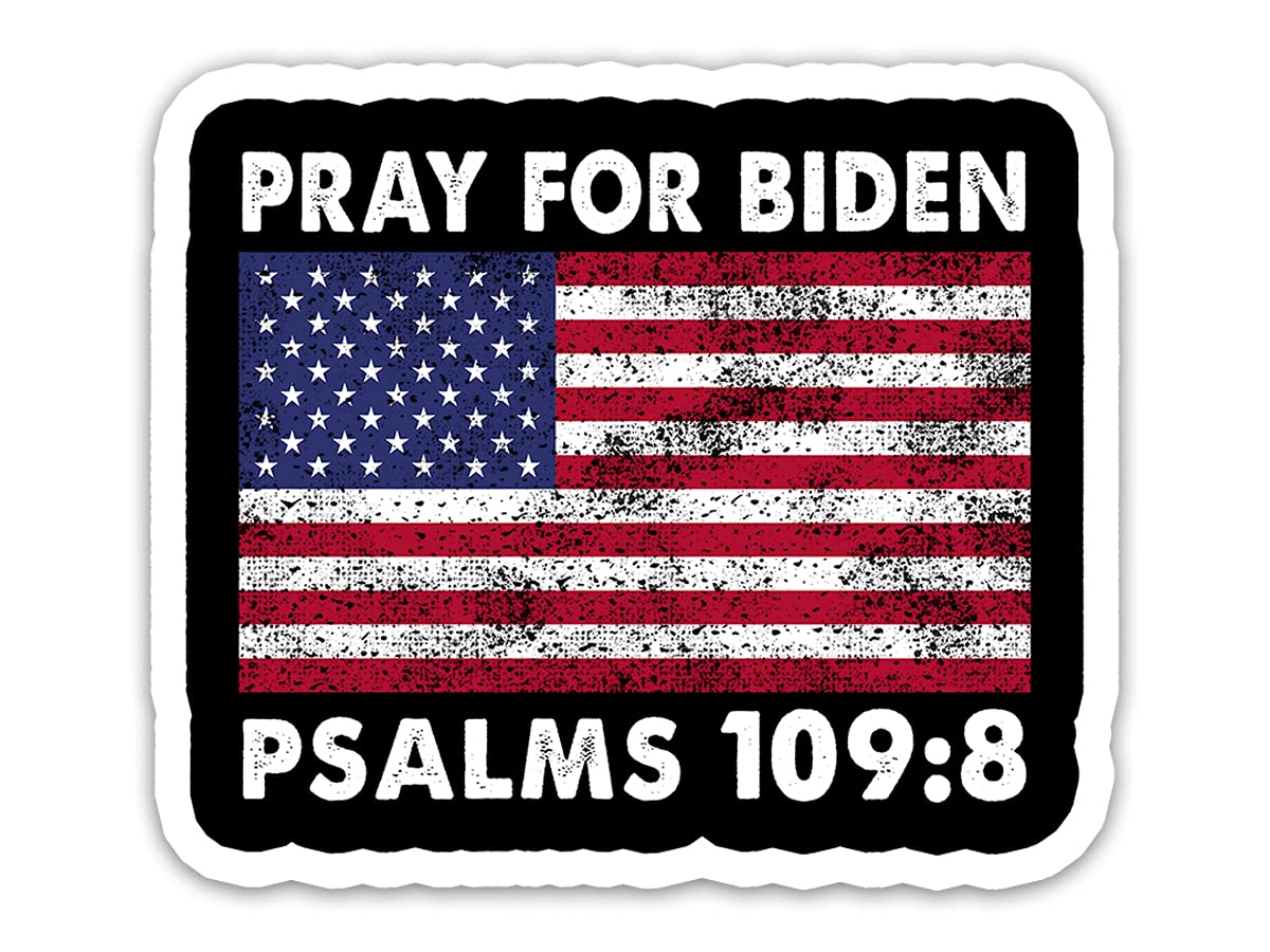 3-Pack Pray for Biden Psalms 109:8 Vinyl Stickers - Waterproof Decals for Cars, Laptops, Water Bottles, Windows & Home Decor - Perfect for Political Supporters & Gift Giving