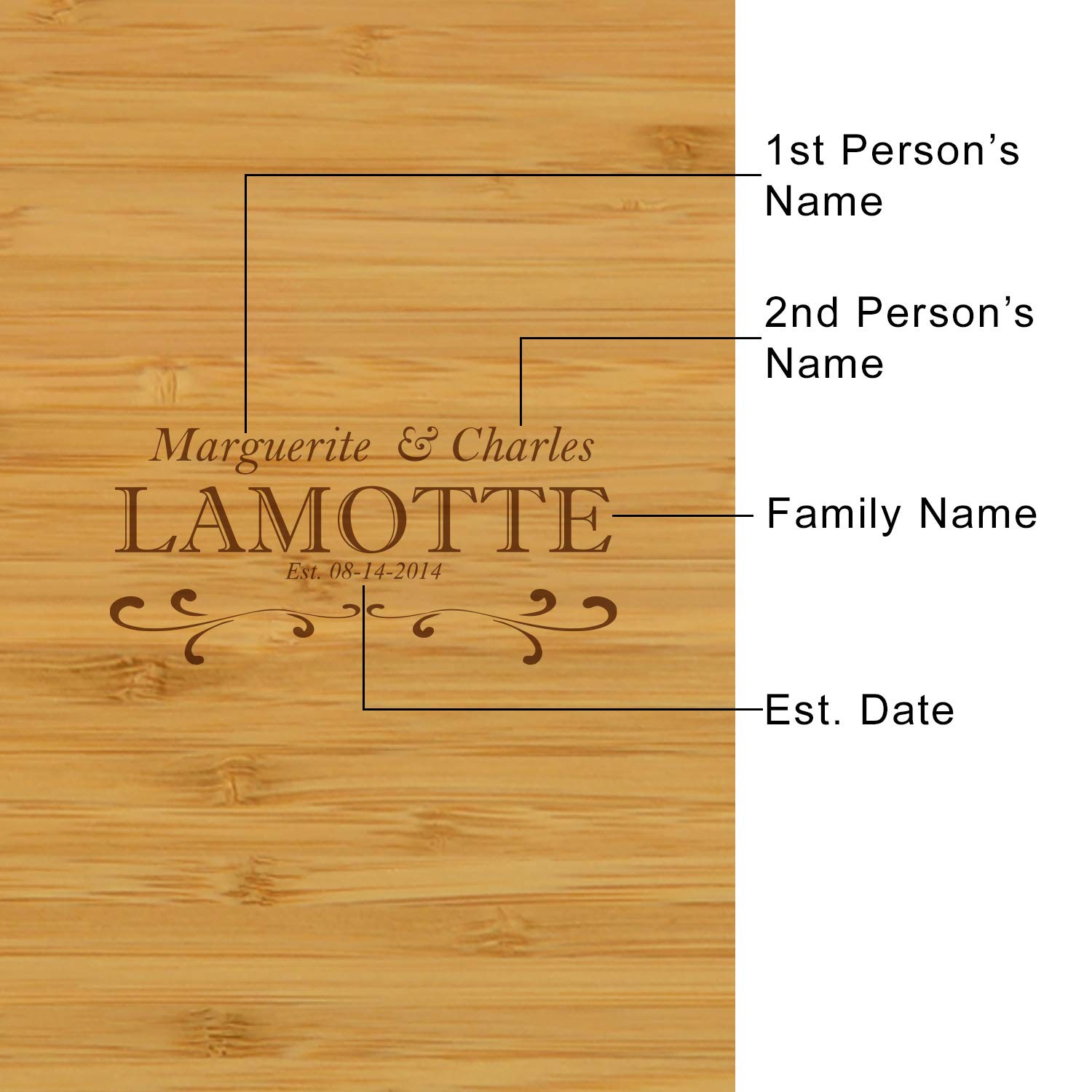 Personalized Engraved Bamboo Cheese Board Set with Knives & Cheese Markers - Custom Charcuterie Cutting Board for Picnics, Parties & Gifts - Handcrafted in USA