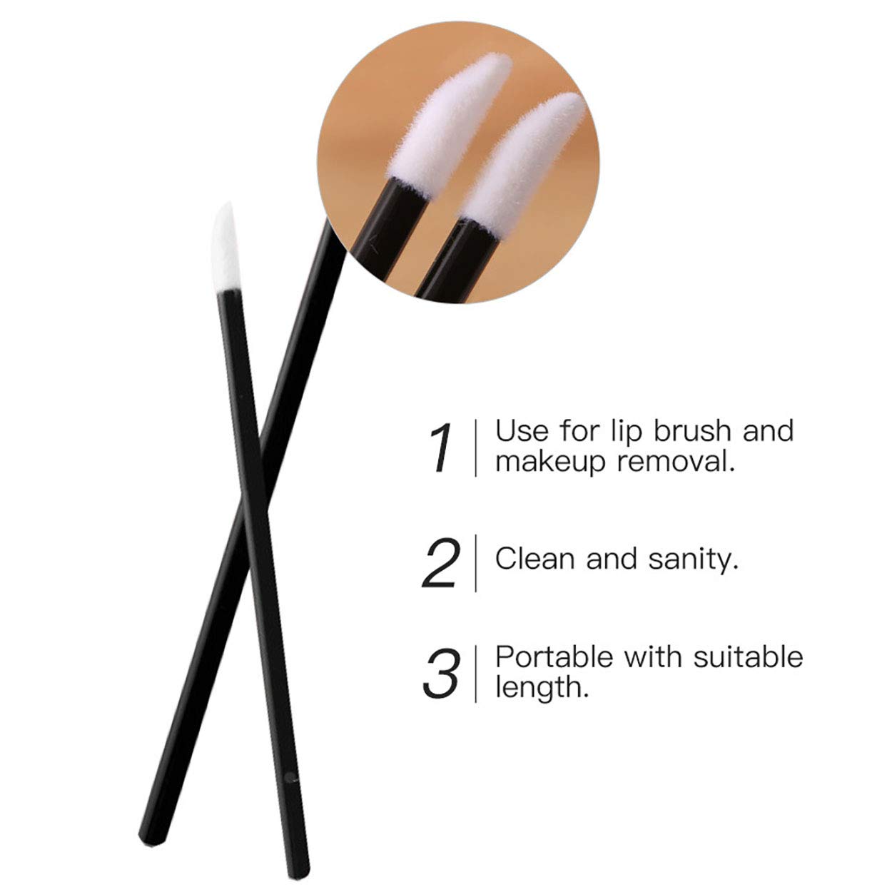 100PCS Disposable Lip Brush Applicators - Gold Lipstick & Gloss Wands for Precise Makeup Application - Perfect for Salons, Makeup Artists & Personal Use