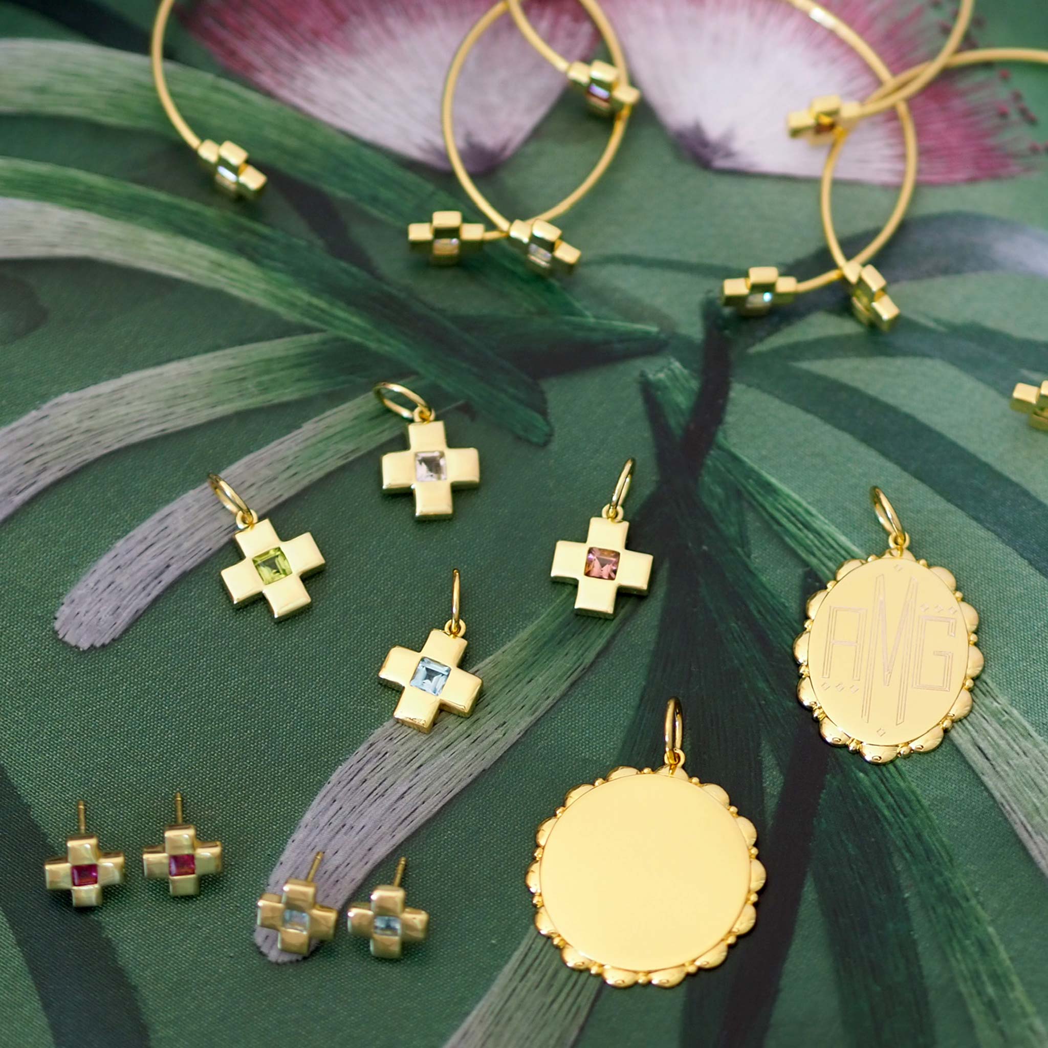 Goldbug Collection Peridot Cross Bangle - Elegant Green Gemstone Bracelet for Women | Perfect for Church, Weddings & Everyday Faith Jewelry