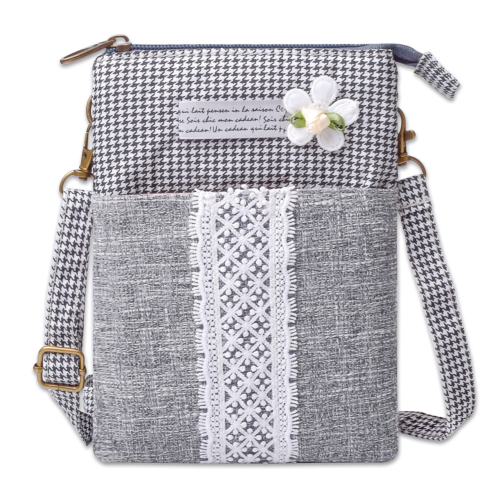 Stylish Leaf Pattern Canvas Crossbody Phone Purse for Women - Lightweight Small Wallet Bag with Adjustable Strap | Perfect for Daily Use, Shopping, Travel & Outdoor Activities