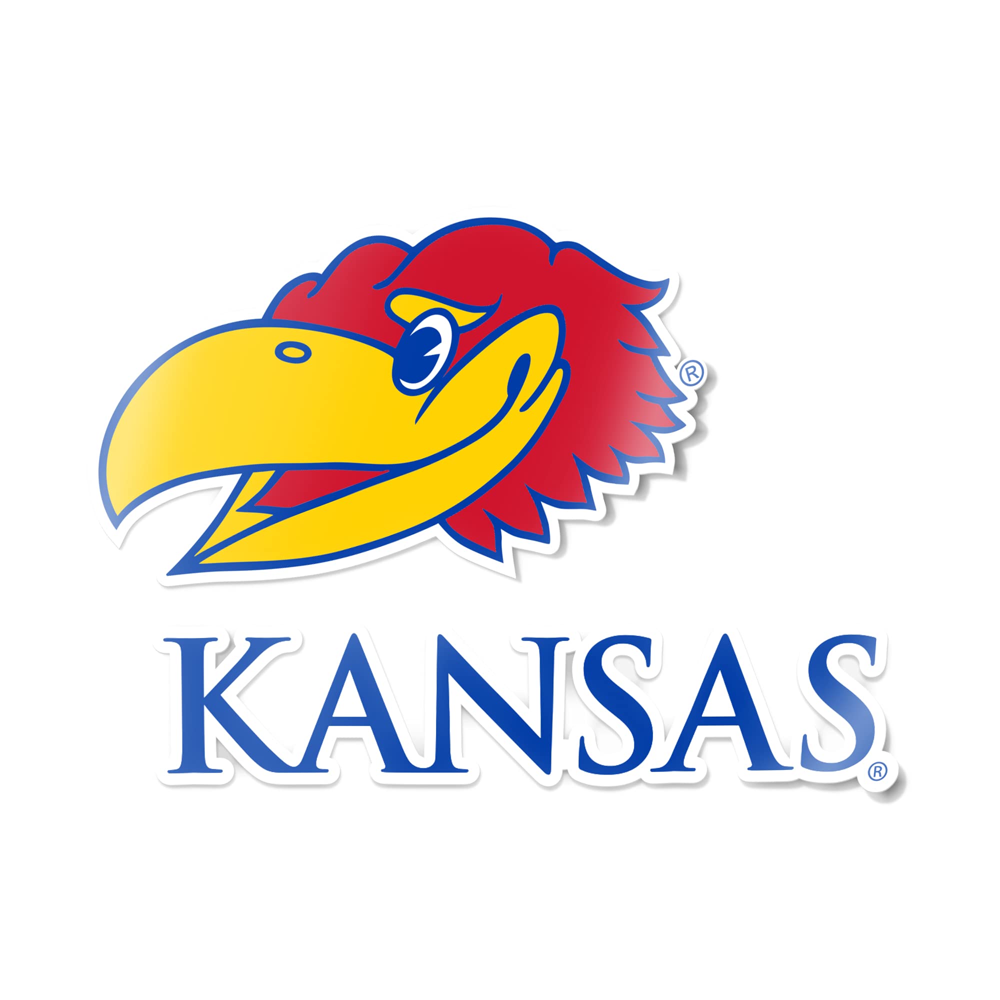 Kansas Jayhawks KU Vinyl Decal Sticker Set (4 Inch) - Desert Cactus Design for Laptop, Water Bottle, Car & Scrapbook | Perfect for KU Fans, College Decor & Game Day Accessories