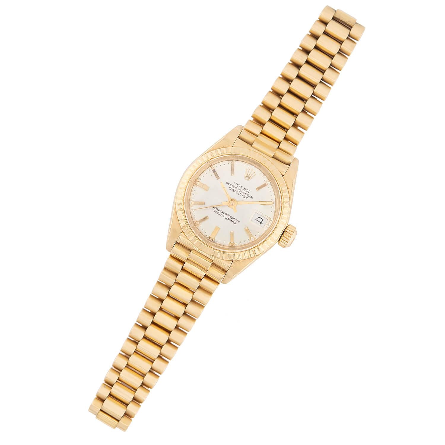 Authentic Rolex Estate 18K Gold Ladies Datejust Watch - Luxury Women's Wristwatch for Special Occasions & Formal Events