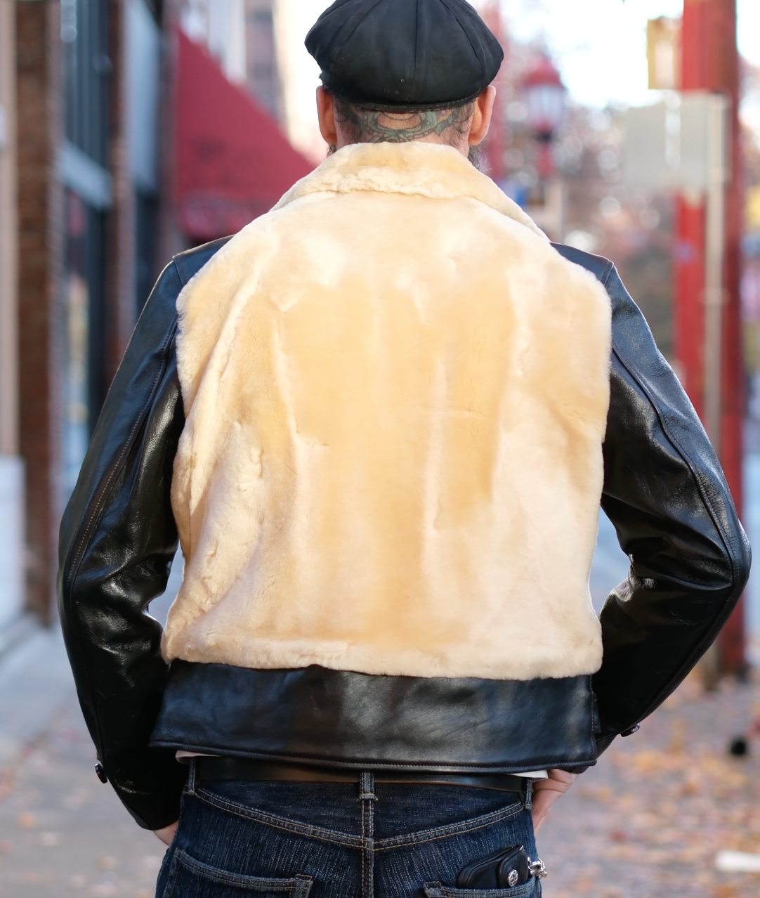 Premium Double Helix Chief Horsehide & Shearling Grizzly Jacket – Warm Winter Coat for Men, Durable Leather Outerwear for Outdoor Adventures & Casual Style