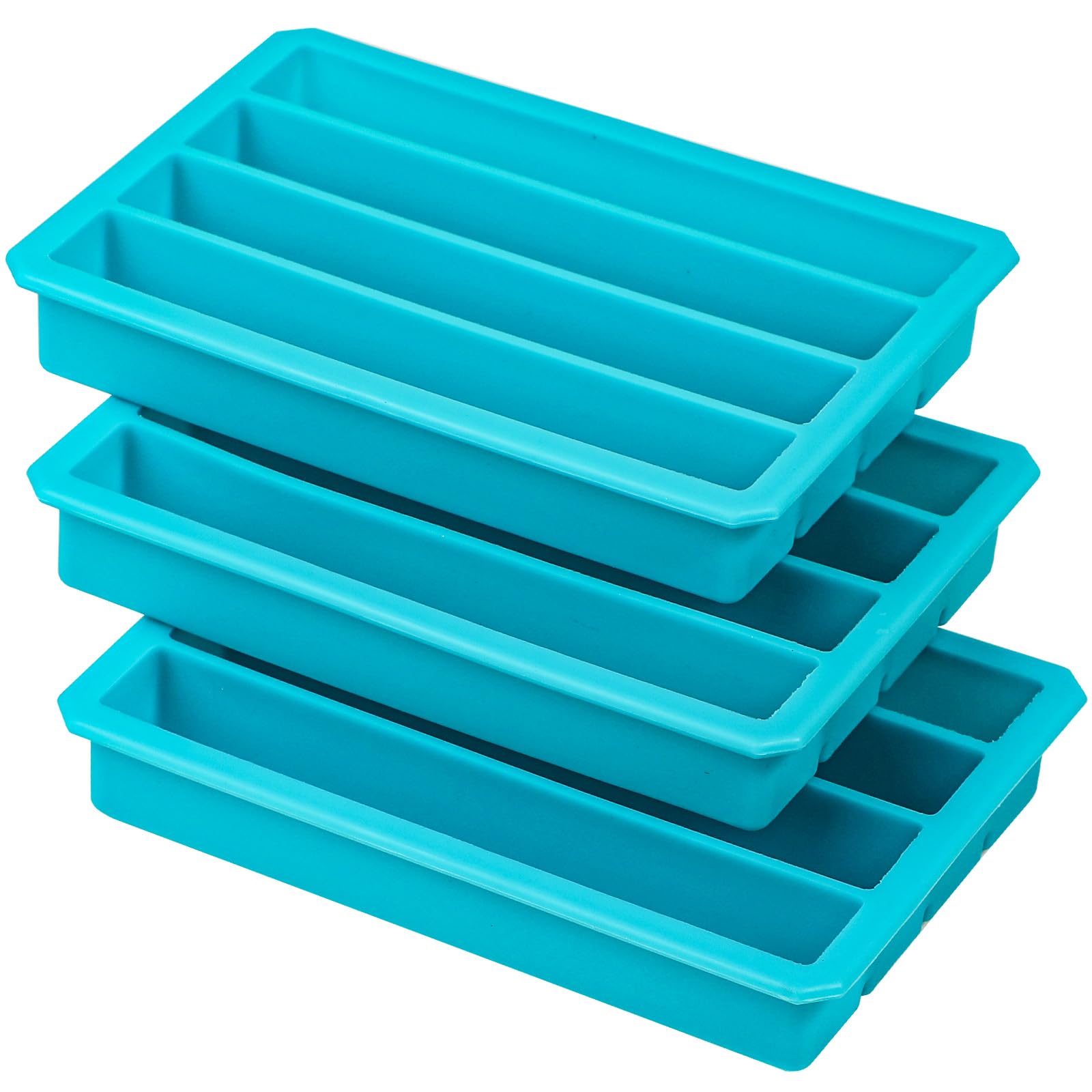 Webake Silicone Ice Cube Trays for Water Bottles - 12 Cavity Long Ice Stick Mold for Beverages, Soda, Sports Drinks | Easy Release, BPA-Free | Perfect for Cocktails, Iced Coffee, Smoothies & Meal Prep (Pack of 3)