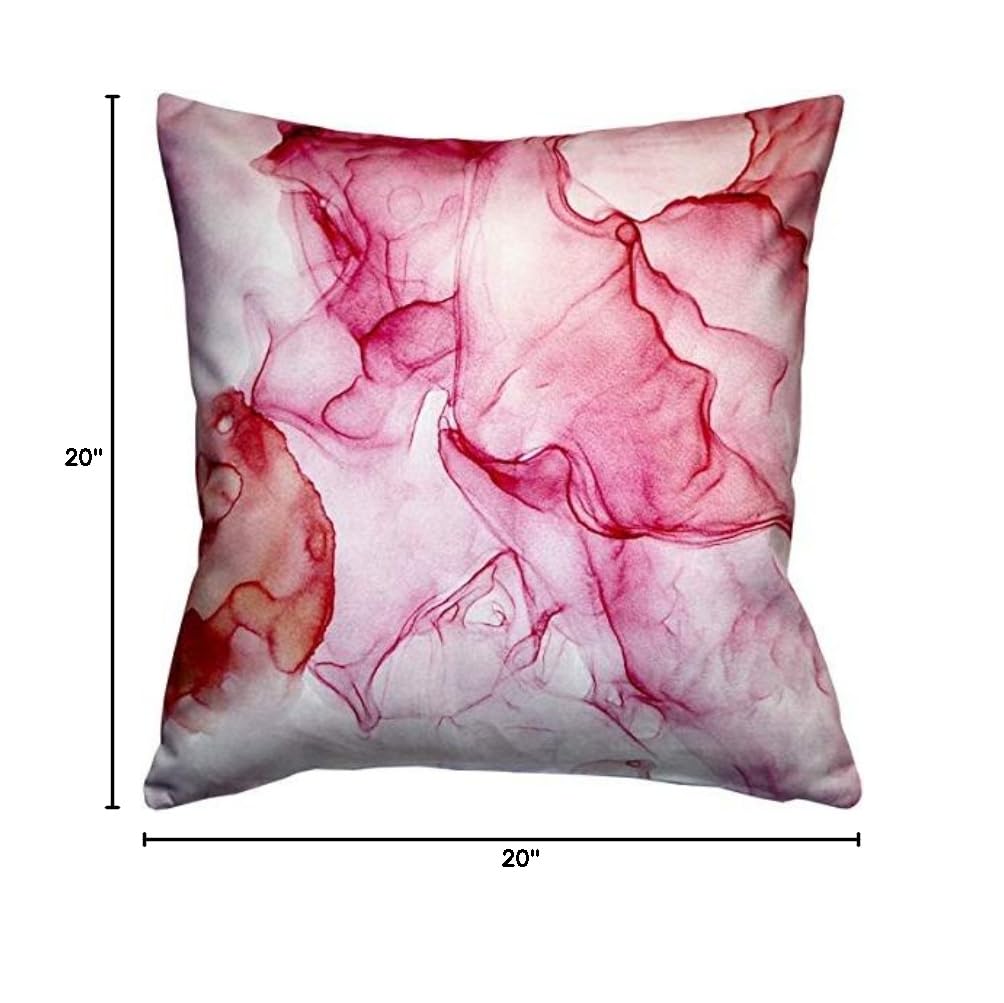 Karalina Collection Khyber Haze Red Decorative Throw Pillow 20x20 - Soft Square Couch Pillow for Sofa, Bed & Home Décor