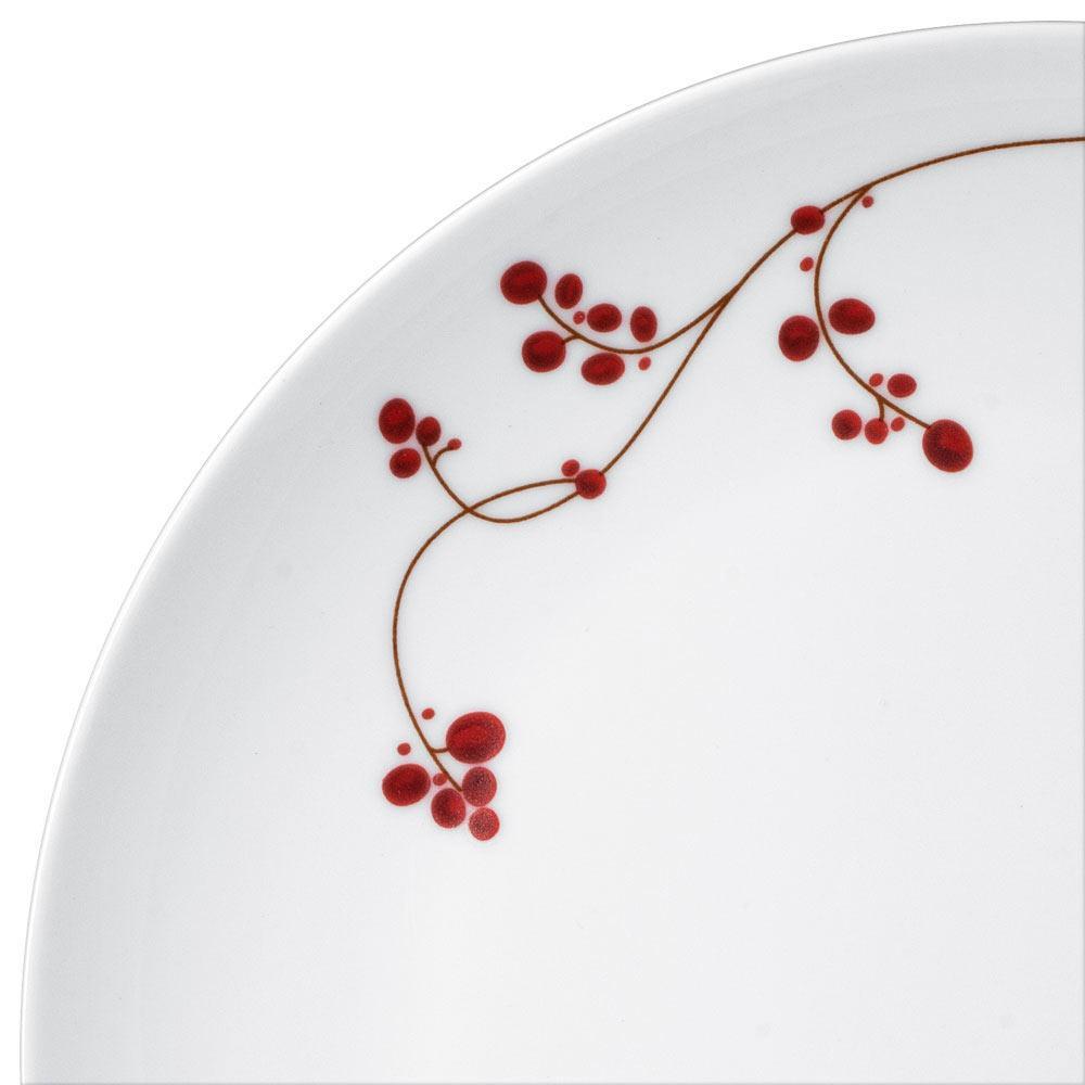 Red Berries Set of 4 Dinner Plates - Elegant Ceramic Tableware for Home Dining, Parties & Entertaining - Perfect for Family Meals, Holiday Gatherings & Restaurant Use