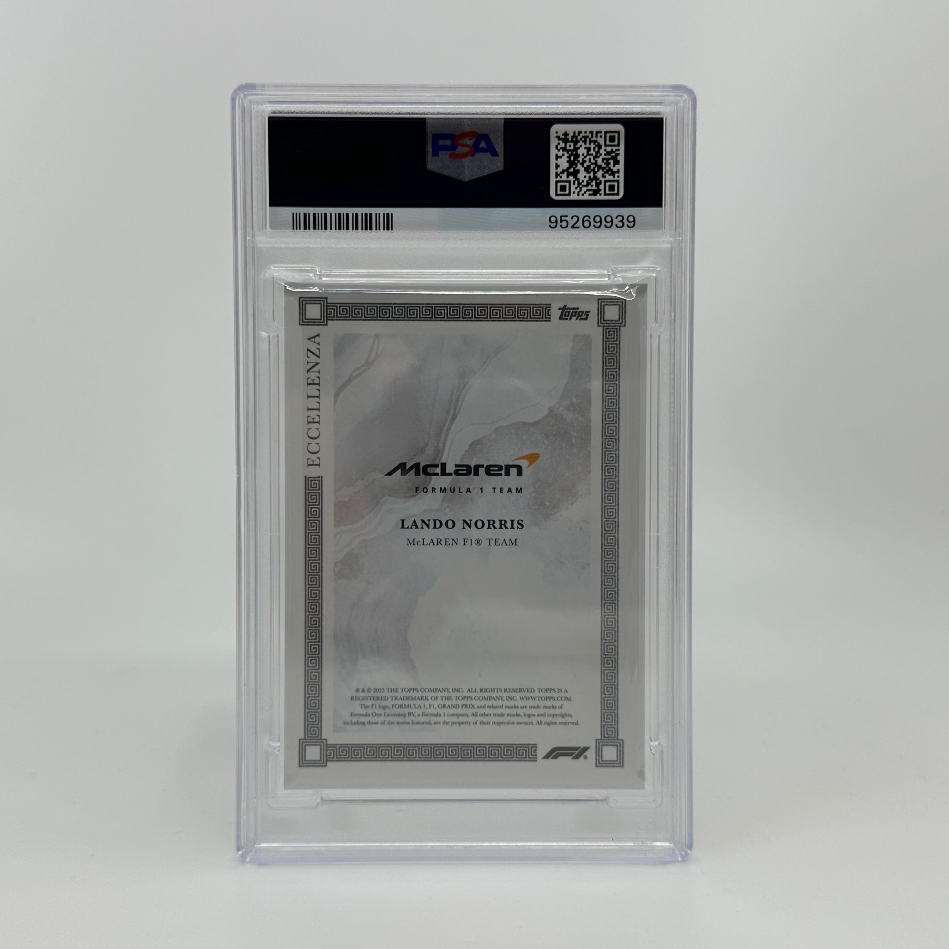 2023 Topps Eccellenza F1 Lando Norris Gray PSA 10 Card - 59/75 - Perfect for F1 Collectors and Racing Memorabilia Enthusiasts