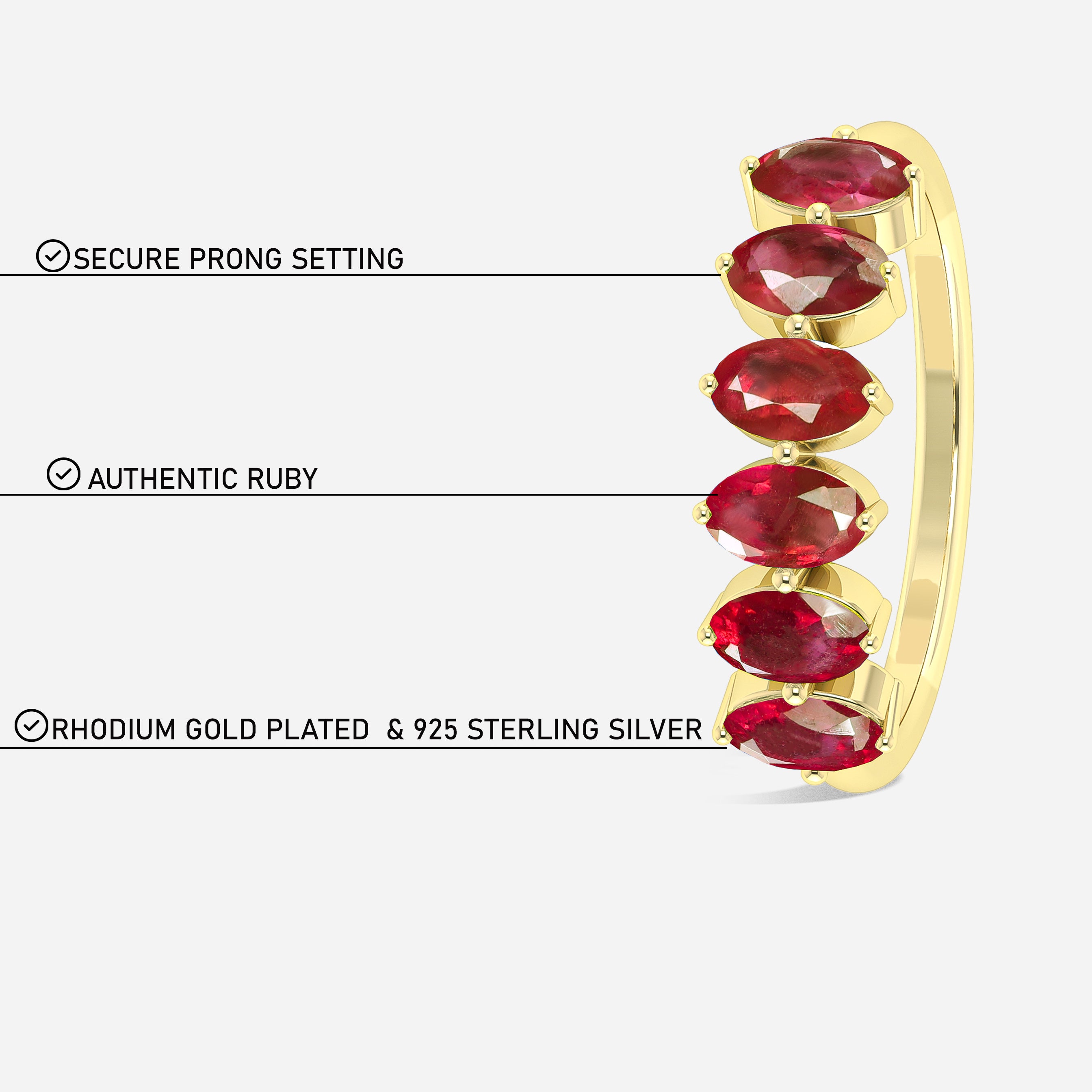 Red Oval Ruby Gemstone Ring for Women - Elegant Vintage Jewelry for Engagement, Wedding & Special Occasions
