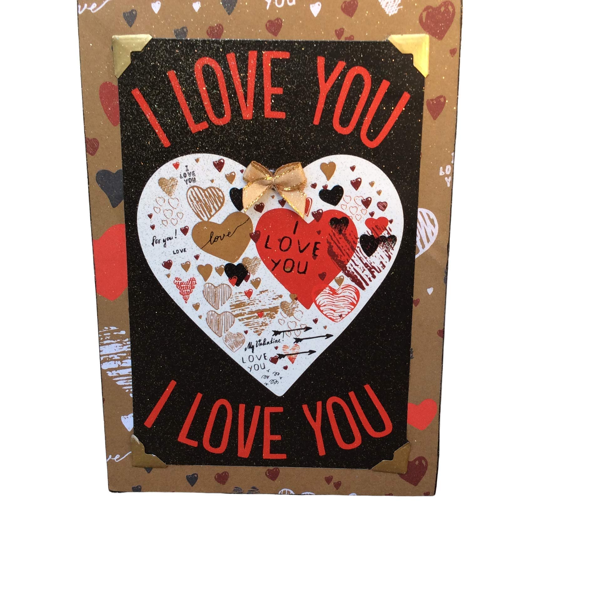 Valentine's Day Decorations - 2-Piece 'I Love You' Felt Heart Box Signs for Romantic Home Decor & Gift Giving