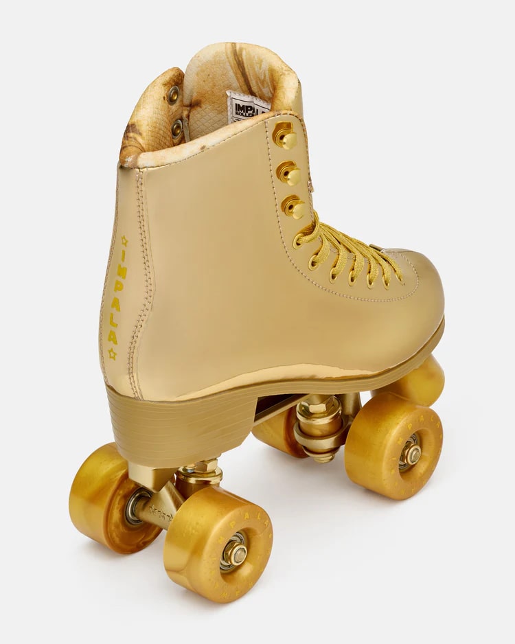 Impala Rollerskates for Women - Marawa Gold Quad Skates with Light-Up Wheels | Outdoor & Indoor Skating, Rink, Park, Fitness & Fun Activities