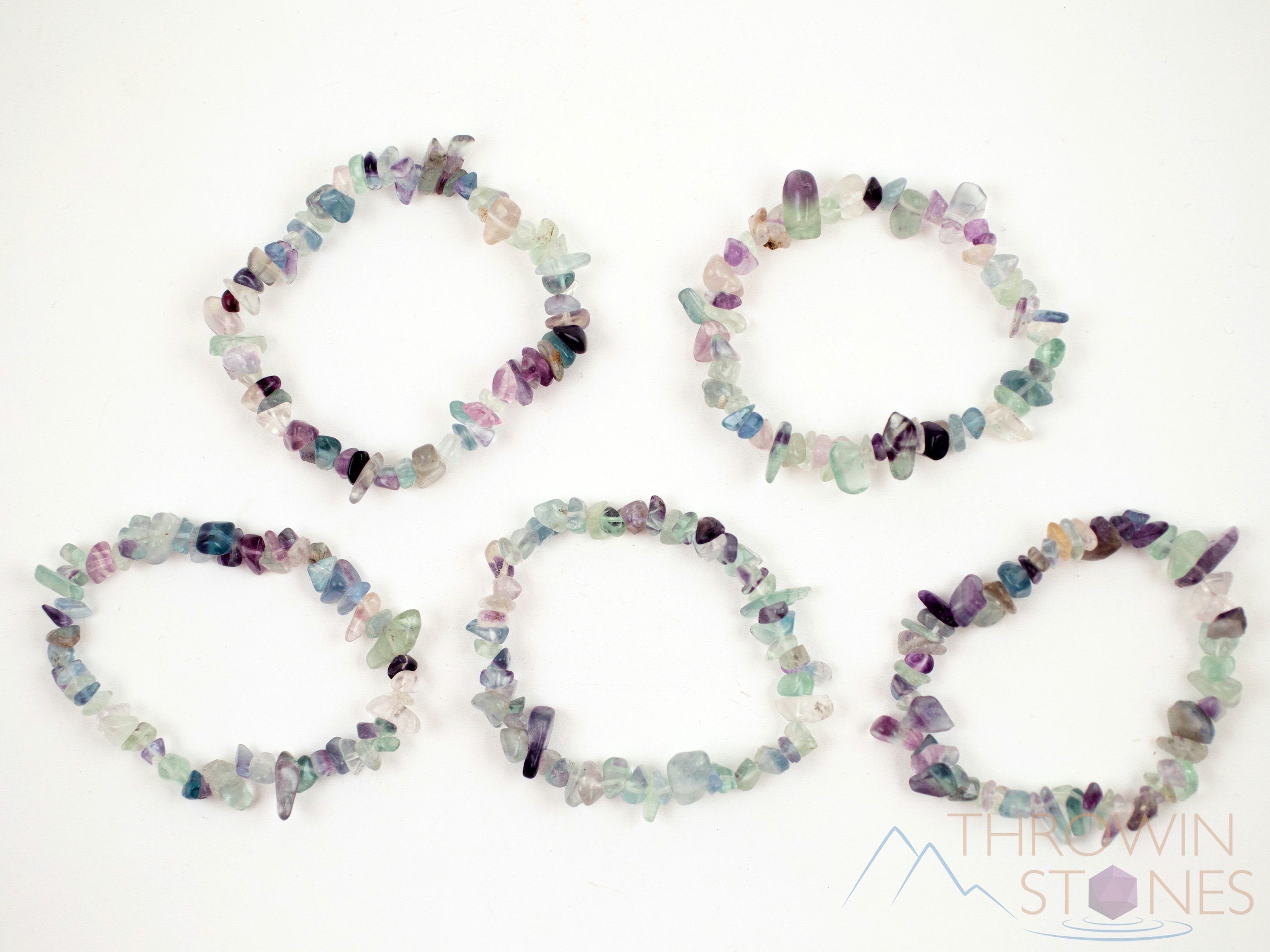 Rainbow Fluorite Crystal Beaded Bracelet - Handmade Healing Stone Jewelry for Women, Stress Relief & Positive Energy - Perfect for Meditation, Yoga & Spiritual Healing (E1782)