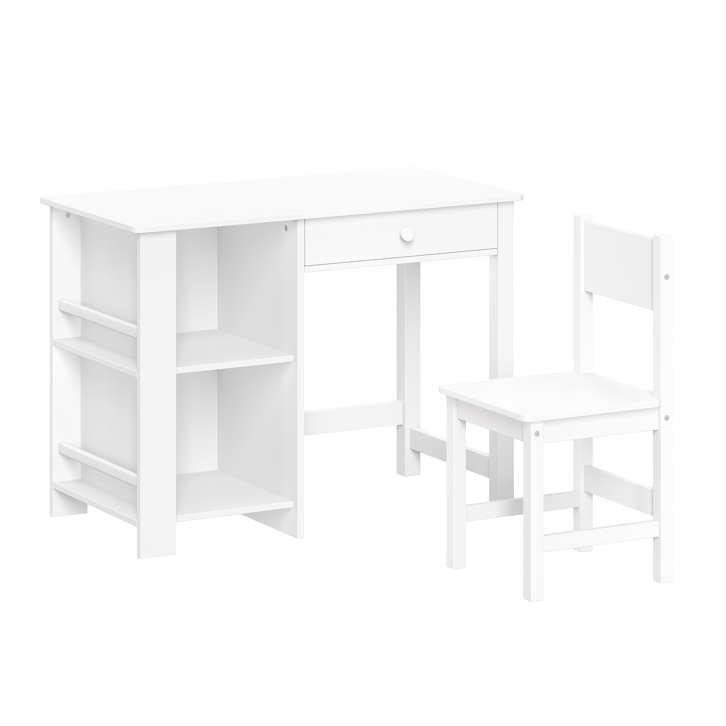 RiverRidge Kids Chair and Desk Set with Storage Cubbies, Drawer & Bookracks - Study Art Table for Children's Bedroom, Perfect for Homework, Drawing & Reading Activities