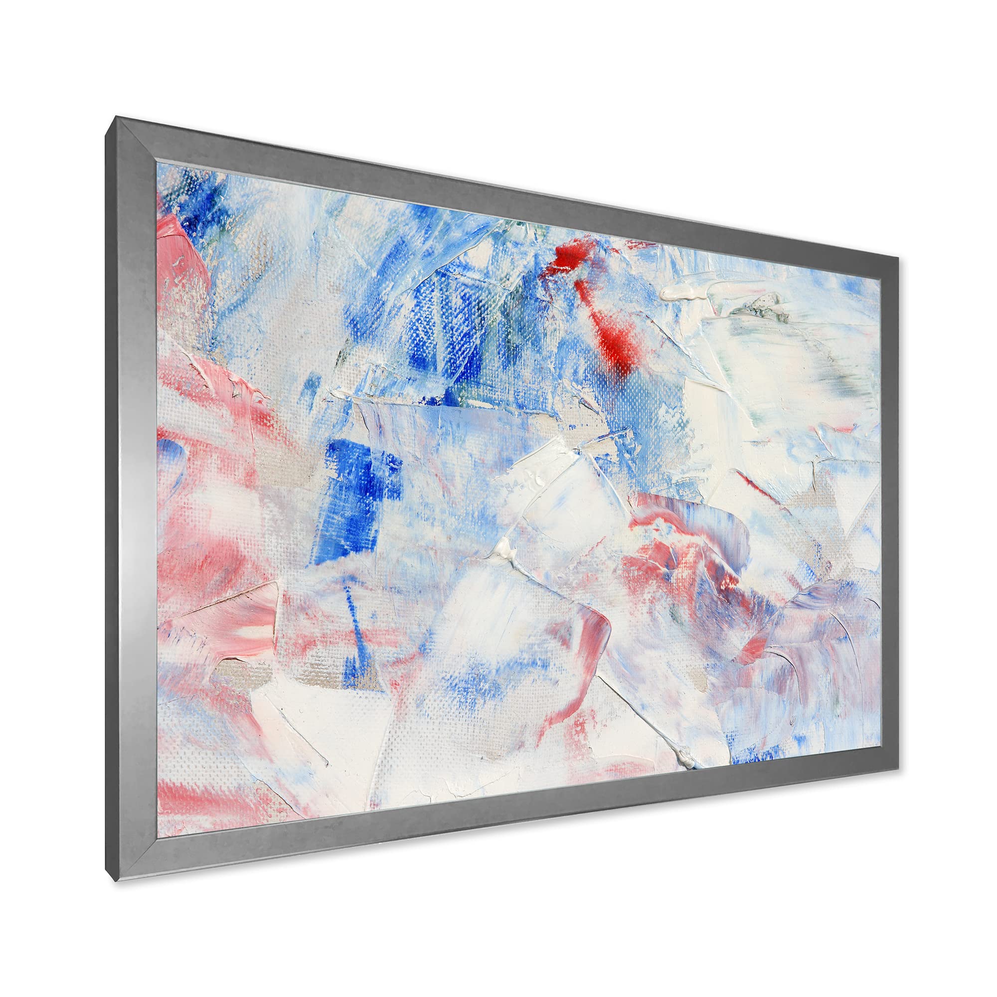 Blue Abstract Composition Modern Framed Wall Art - Contemporary Canvas Painting for Living Room, Bedroom & Office Decor - Perfect Gift for Housewarming & Interior Design