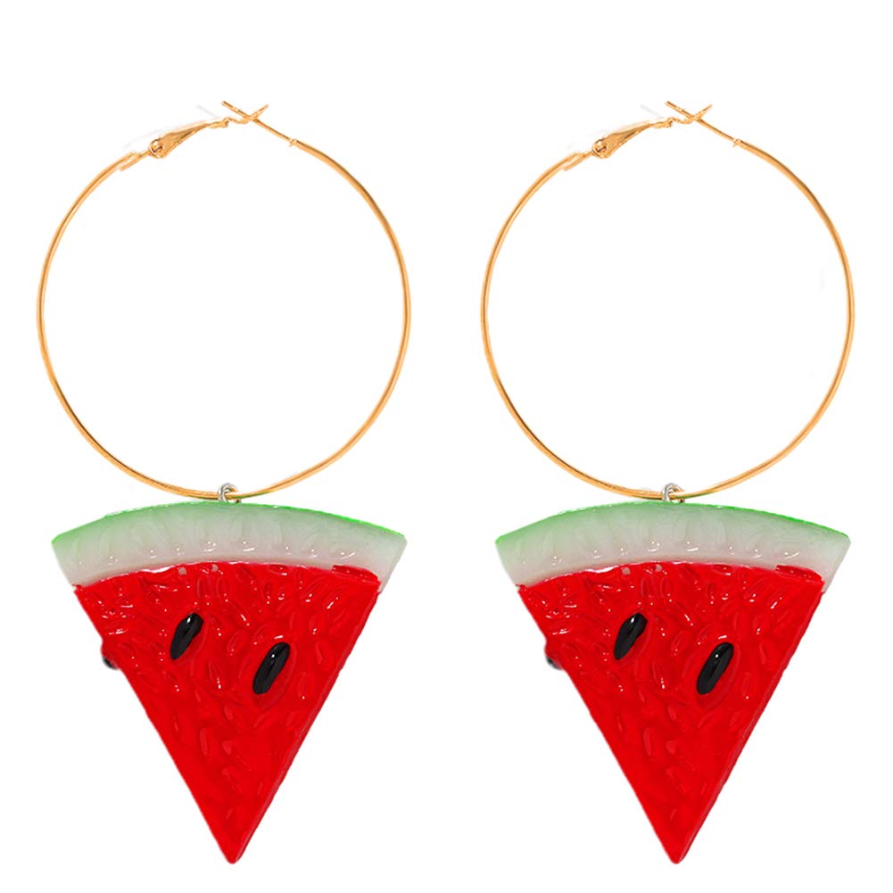 Tennessee526 Dangle Hoop Earrings for Women - Sweet Watermelon, Strawberry & Lemon Fruit Design Jewelry Gift - Perfect for Summer, Parties & Casual Wear
