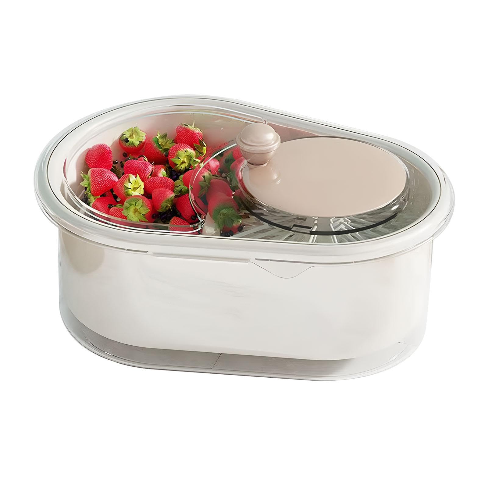 Portable Fruit and Vegetable Cleaner Spinner with Lid, Brush & Colander Bowl - Manual Kitchen Fruit Washer Scrubber for Fresh Produce | Perfect for Washing Berries, Grapes, Leafy Greens & More
