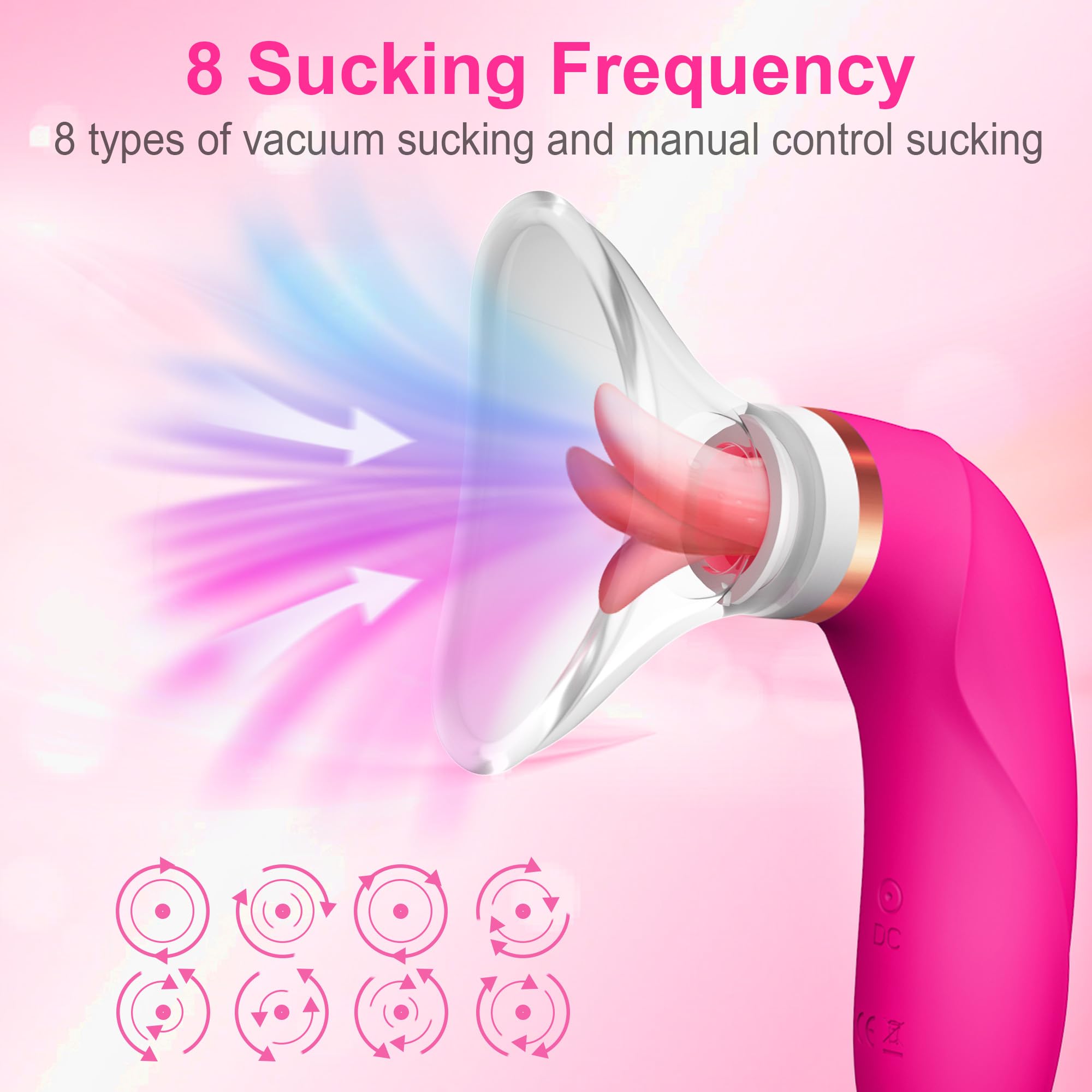 Clitoral Vibrator for Women - 8 Suction & 5 Licking Modes G-Spot Stimulator - Adult Sex Toy for Couples & Solo Play - Perfect for Foreplay, Intimacy & Self-Pleasure