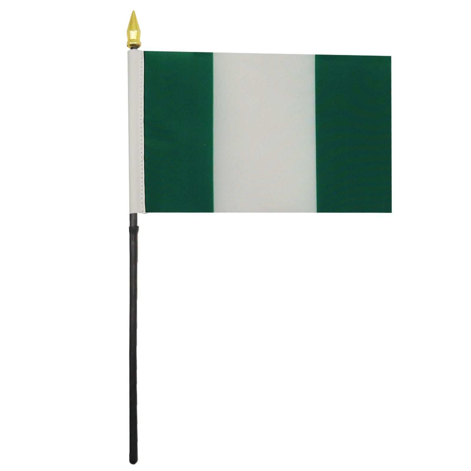 AZ FLAG Nigeria Mini Desk Flag 4'' x 6'' (15 x 10 cm) - 100% Polyester with 10'' Golden Spear Pole - Perfect for Office Decor, International Events & Nigerian Pride Displays