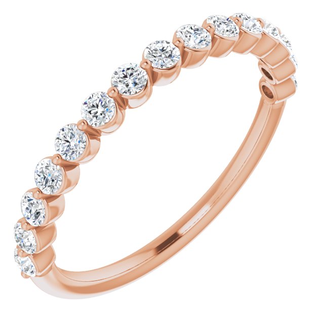 0.45 ct Round Cut Diamond Wedding Band - Shared Prong Setting Anniversary Ring for Women - Perfect for Engagement, Wedding & Anniversary Gifts