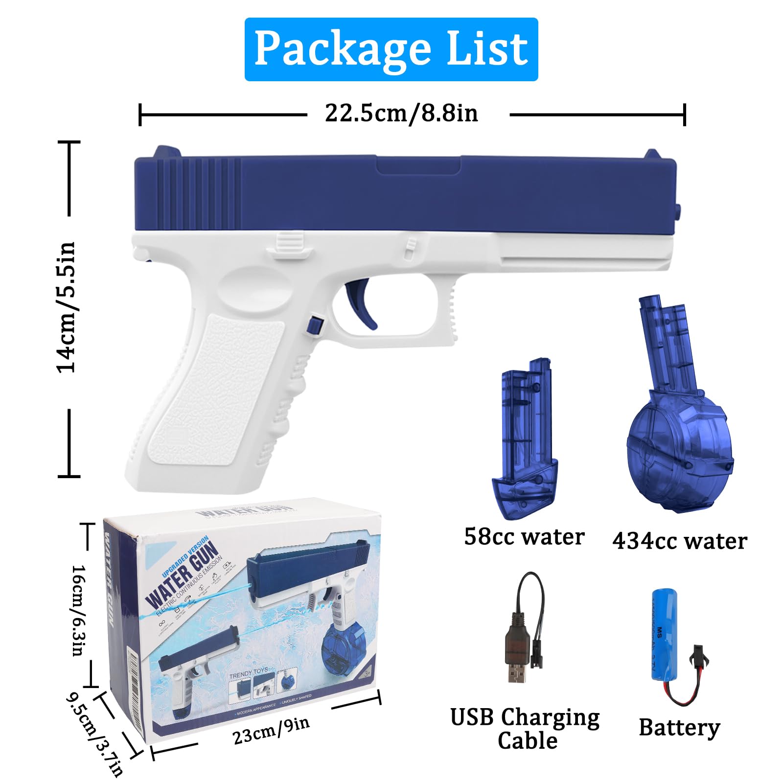 Electric Water Gun for Kids & Adults - High-Powered 32ft Long Range Water Blaster for Pool, Beach, Summer Fun | Perfect for Backyard Battles, Outdoor Games & Water Fights