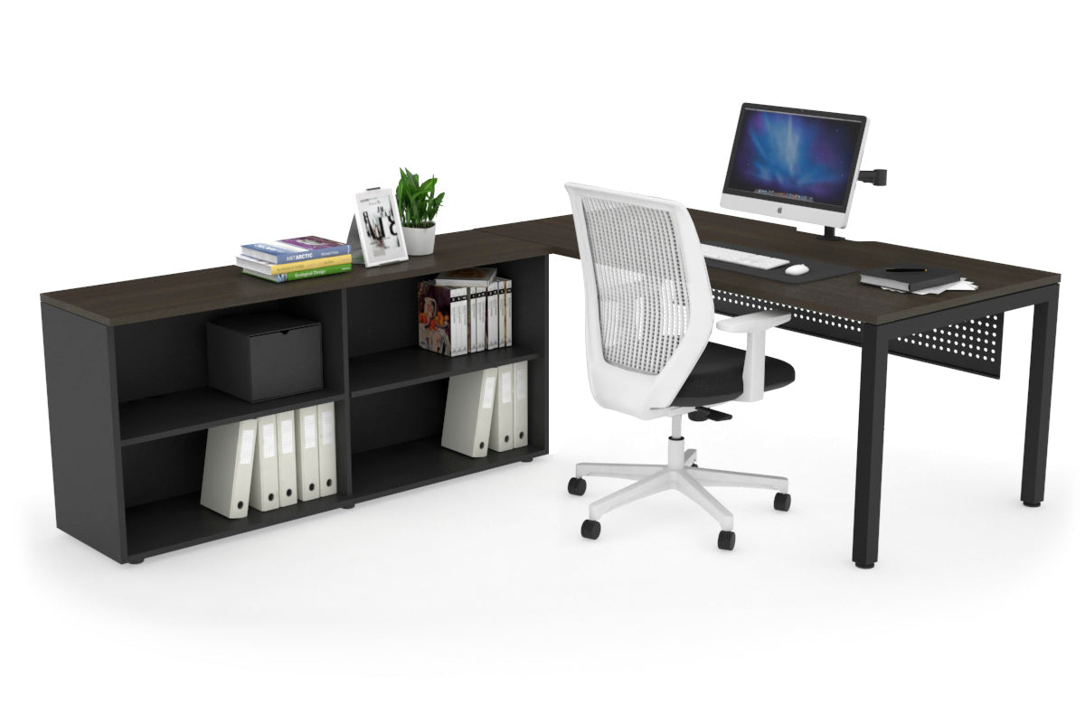 Quadro Square Executive Black Frame Office Chair - 1600L x 800W with Cable Scallop - Premium Ergonomic Desk Chair for Home & Office Workspace