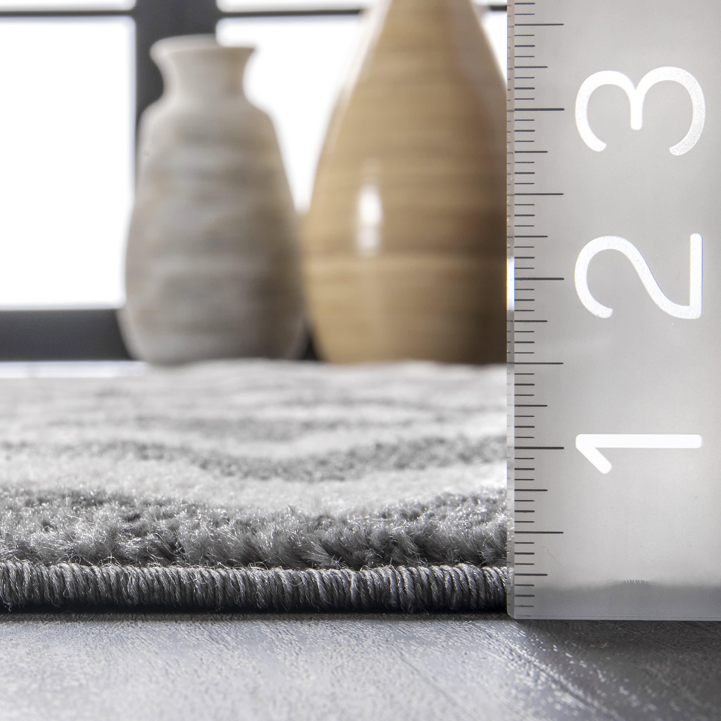Chevron Stripes Area Rug - Soft Grey Modern Geometric Pattern for Living Room, Bedroom & Office Decor | Non-Slip Backing