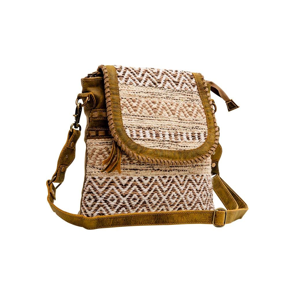 Myra Bag Western Leather Shoulder Bag for Women - Upcycled Canvas Crossbody Purse with Adjustable Strap | Perfect for Casual Outings, Travel & Everyday Use