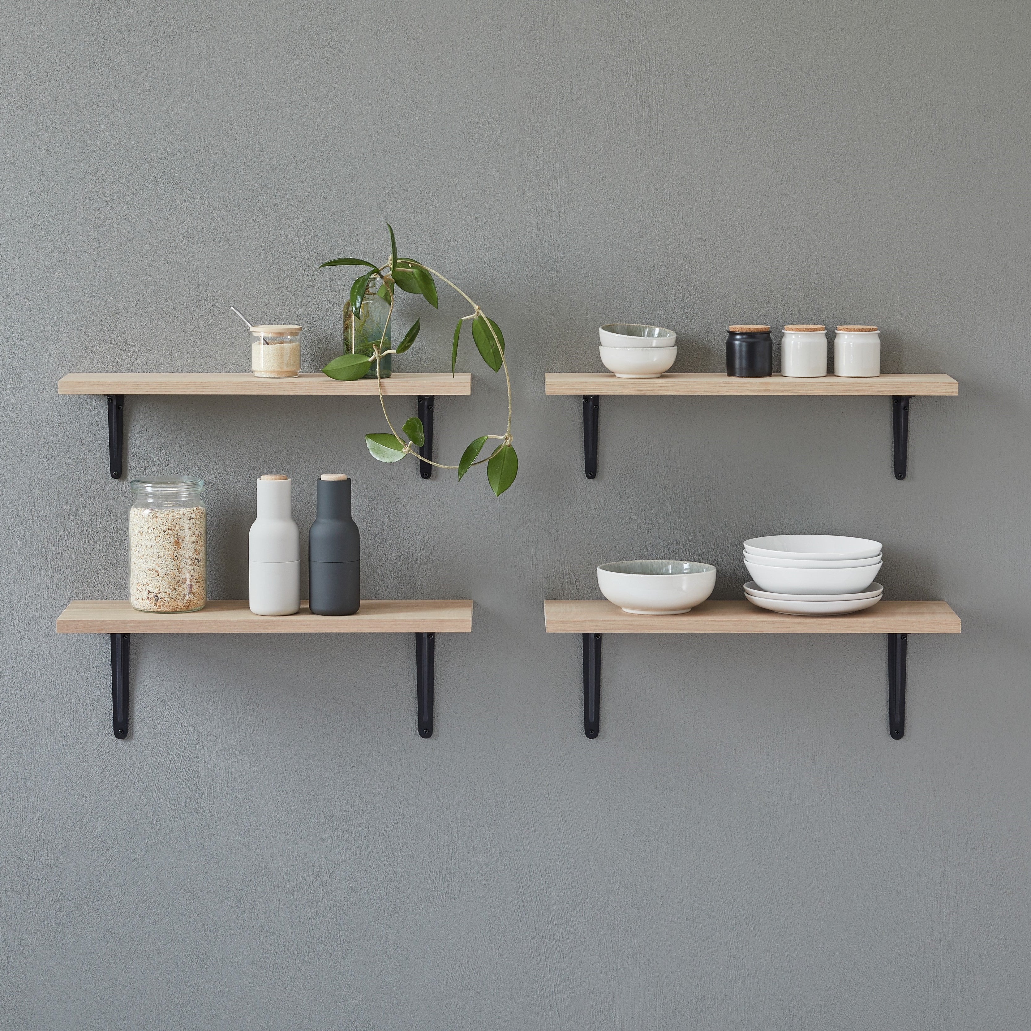 Heavy Duty HERAKLES Shelf Bracket - 6 Inch Steel L Brackets for Floating Shelves, Wall Mounted Shelving (Set of 4) - Perfect for Home Storage, Garage Organization & DIY Bookshelf Projects