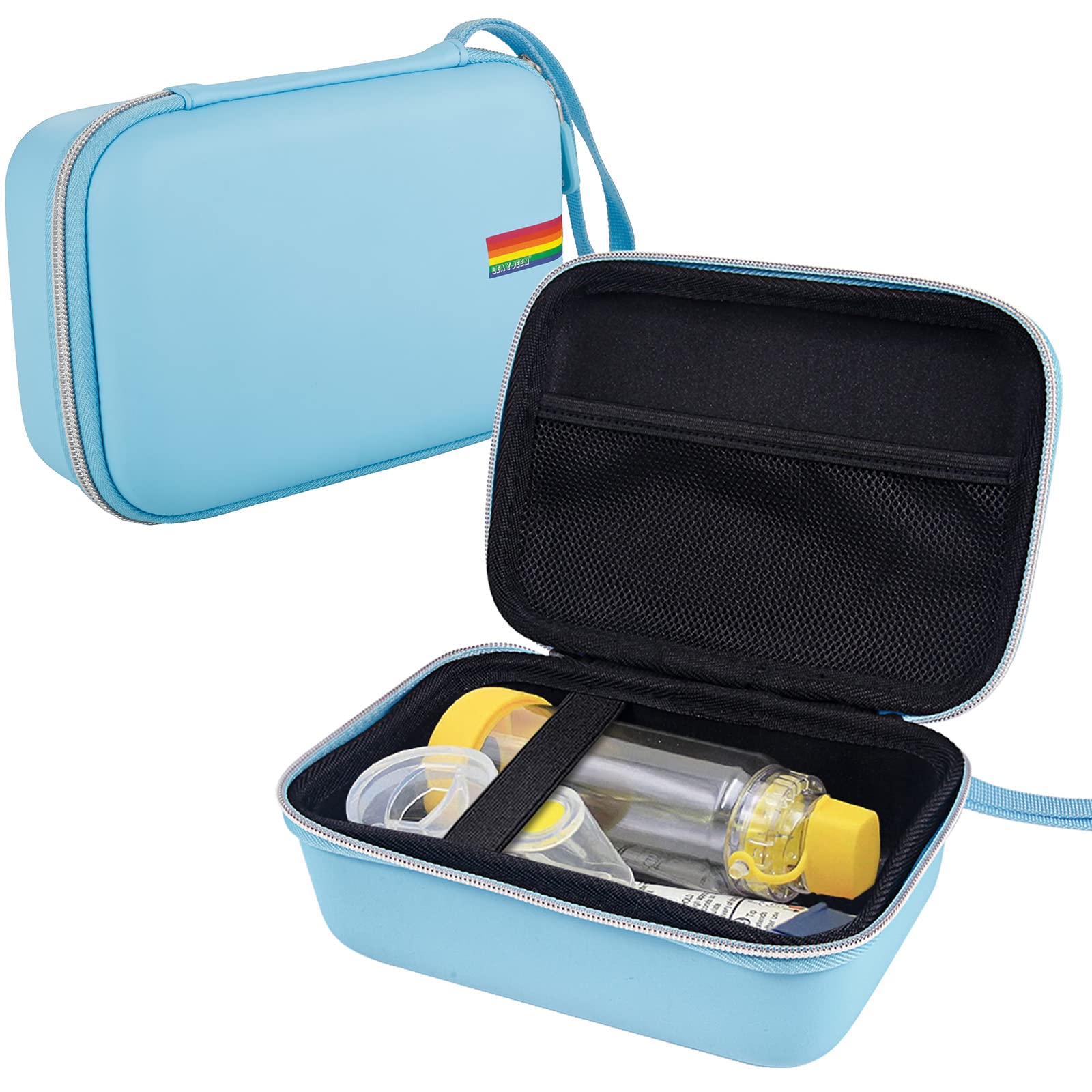 Leayjeen Portable Travel Hard Shell Asthma Inhaler Protective Case - Durable Carrying Storage for Inhalers (Case Only) - Perfect for Travel, Hiking, and Daily Use