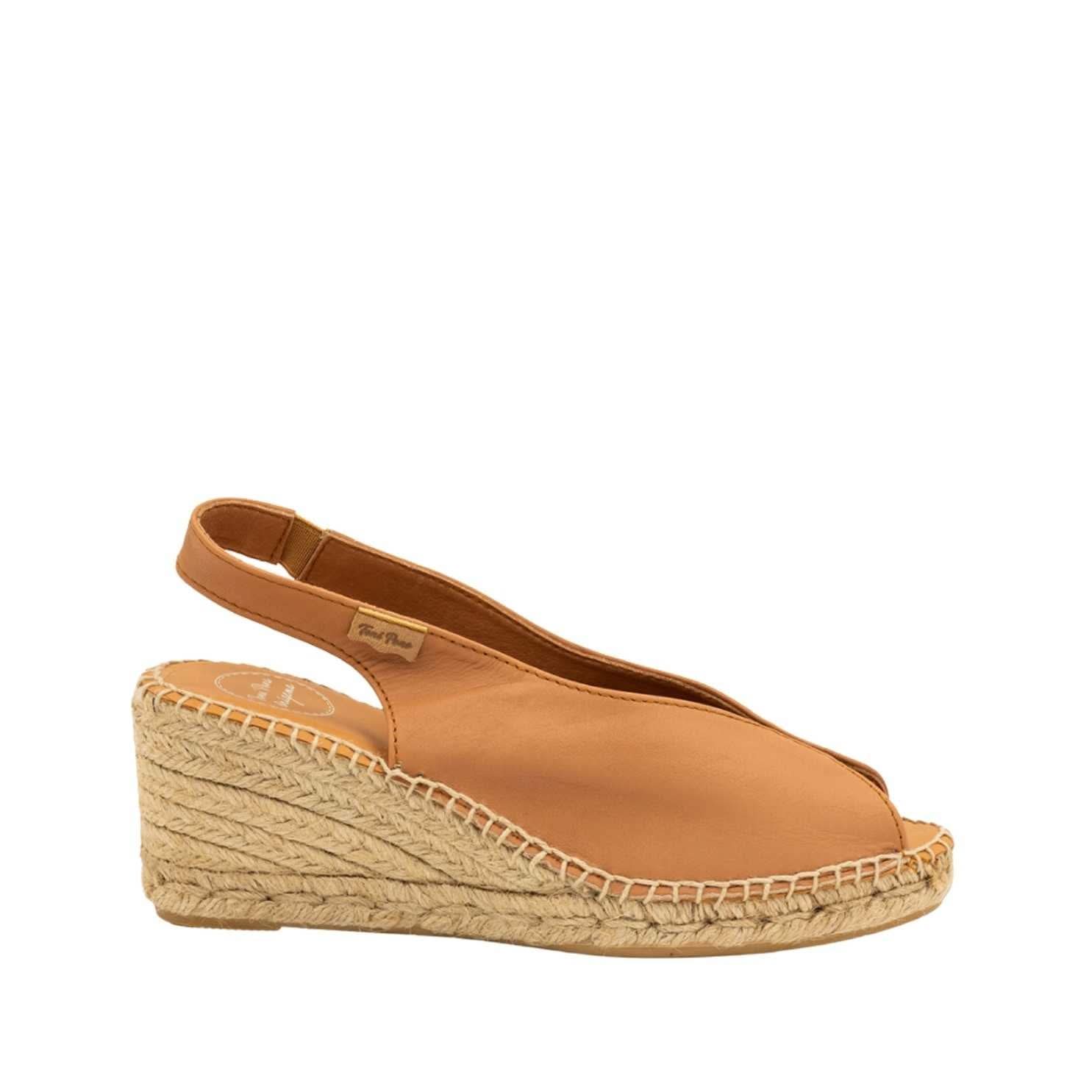 Women's Plain Leather Wedge Sandals - Laila P - Comfortable & Stylish for Casual Outings, Work & Summer Wear
