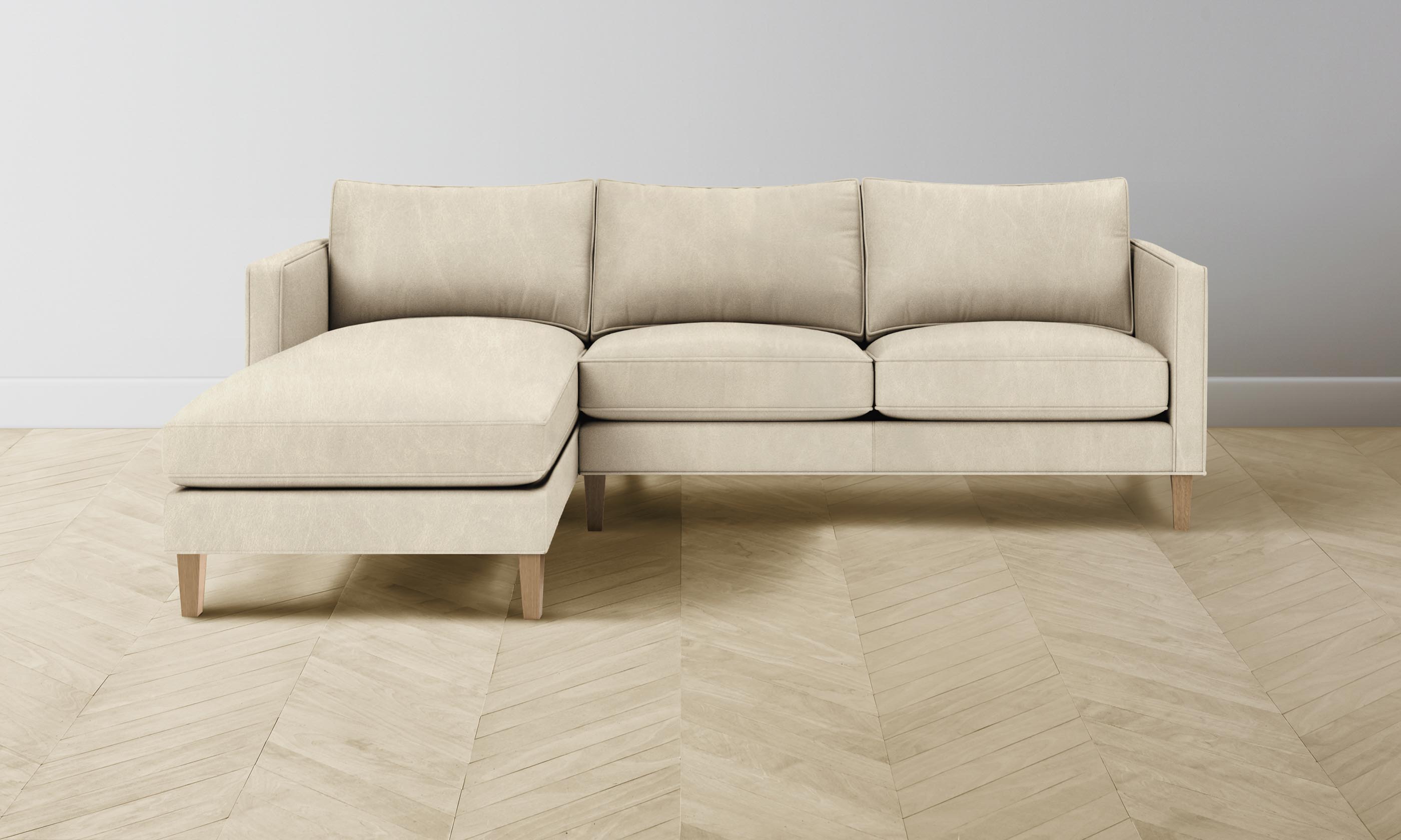 Premium Crosby Sectional Sofa in Tuscan Leather Bisque - Luxurious Comfort for Living Room, Lounge & Family Room