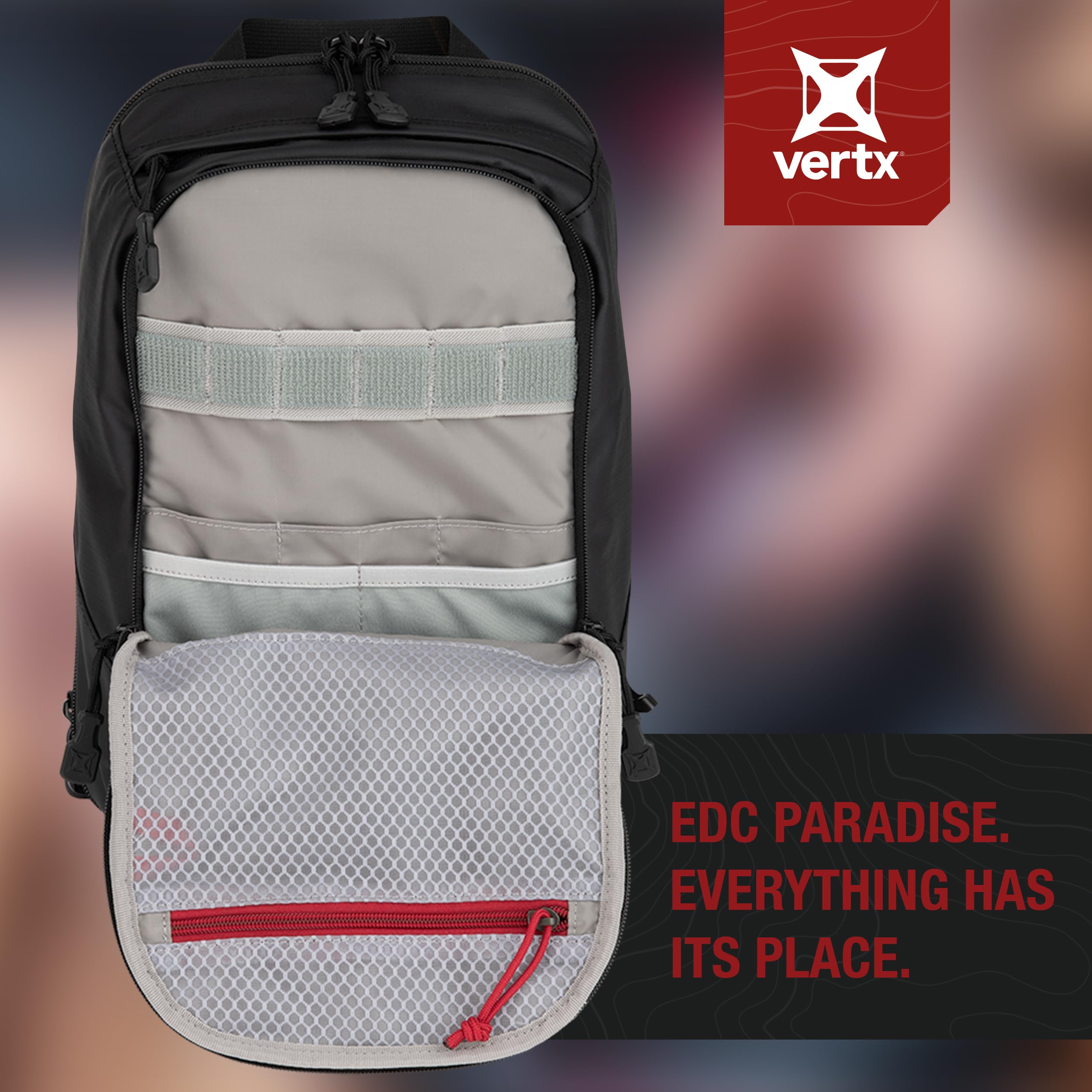 Vertx Urban Ghost Sling CCW Tactical Bag - 10L Black Concealed Carry Backpack for Travel, Work & Outdoor | EDC Gear for Everyday Use, Hiking & Tactical Operations